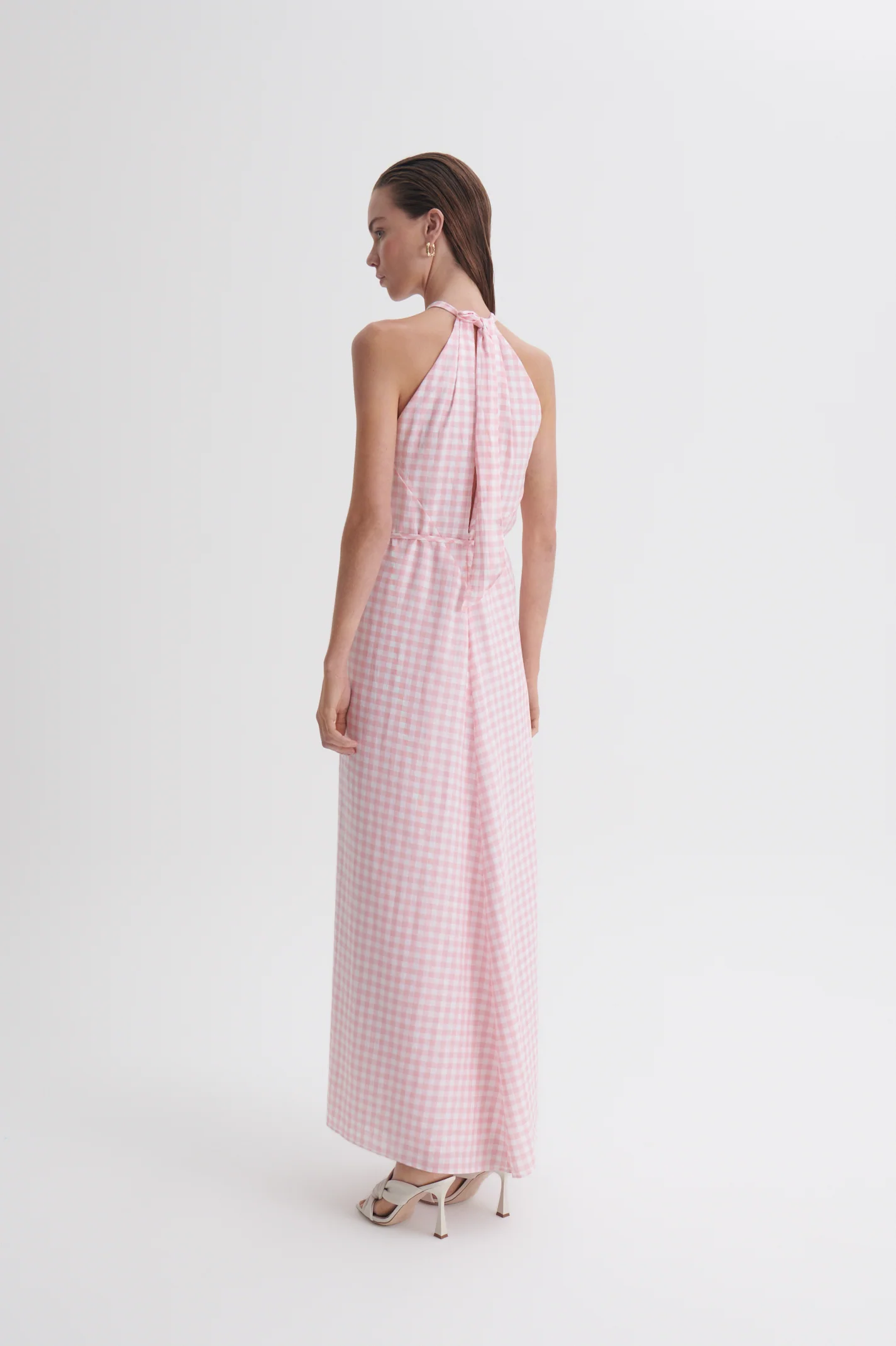 GINGHAM TIE NECK DRESS - Image 5