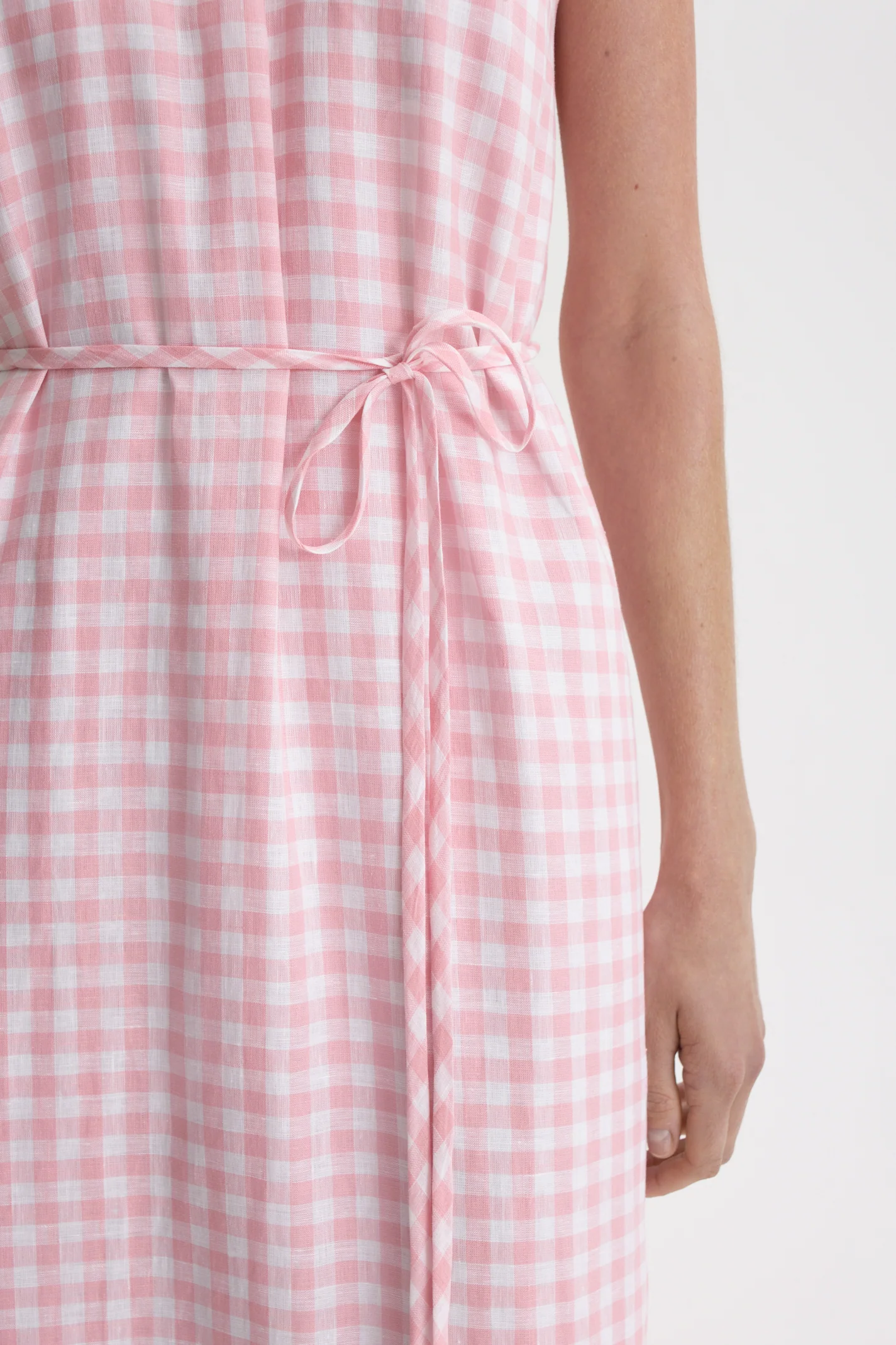 GINGHAM TIE NECK DRESS - Image 8