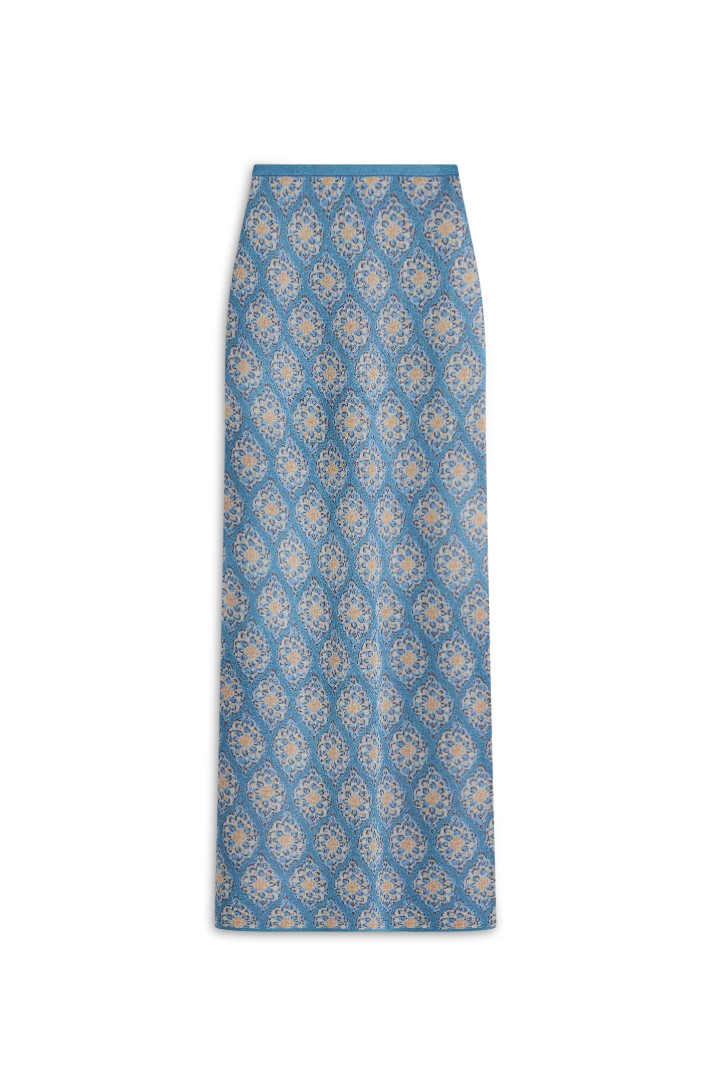 KNIT BROCADE LONG PENCIL SKIRT