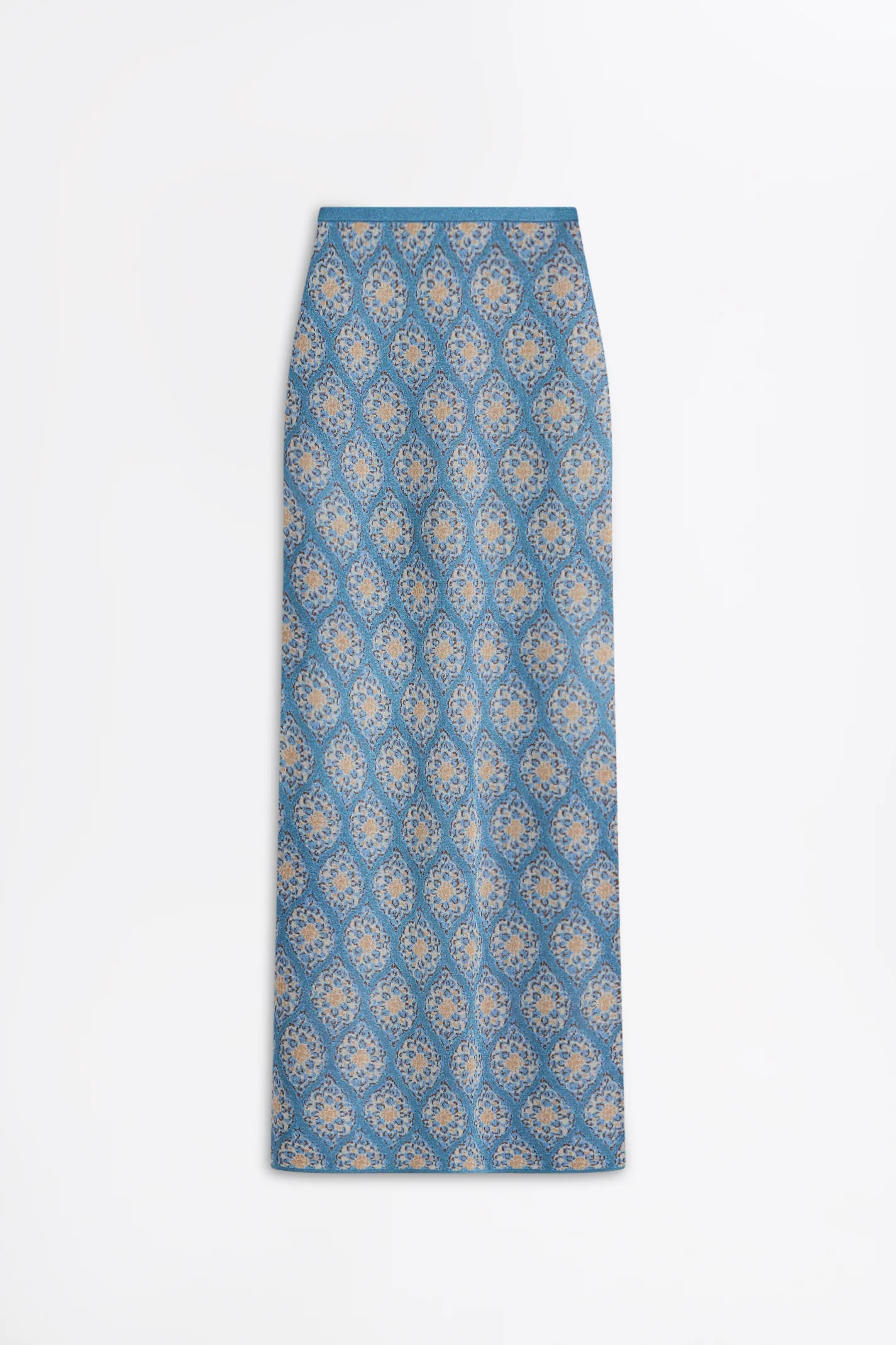 KNIT BROCADE LONG PENCIL SKIRT - Image 2
