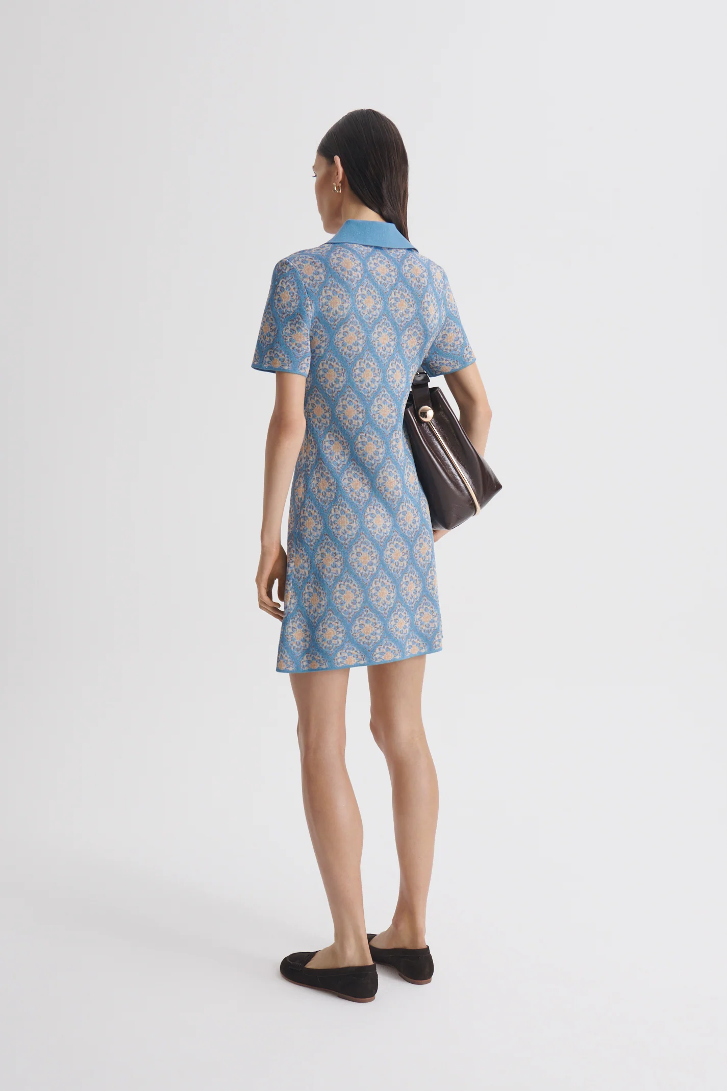 KNIT BROCADE SHIRT DRESS - Image 6