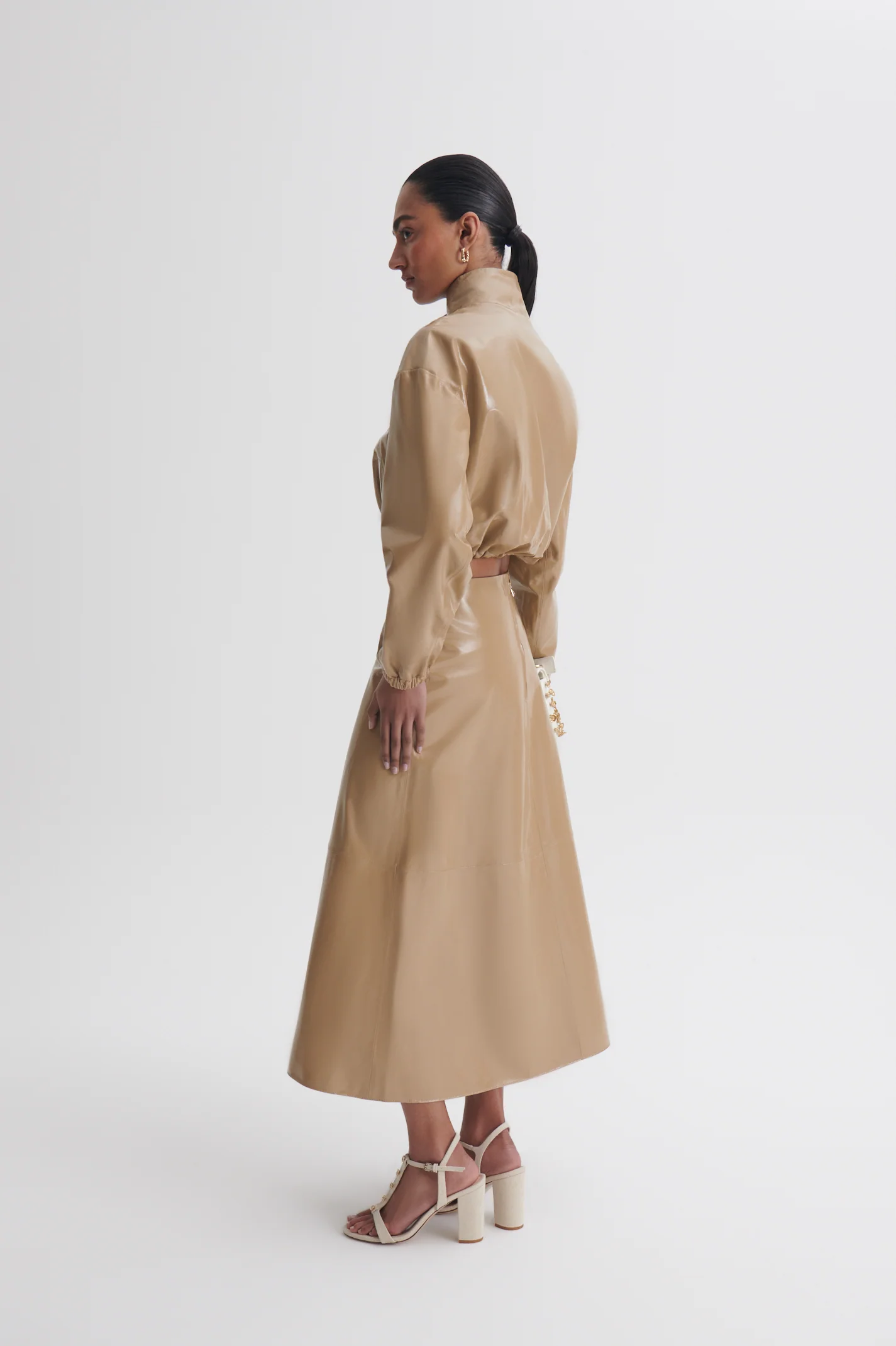 LEATHER DRAPED SKIRT - Image 5