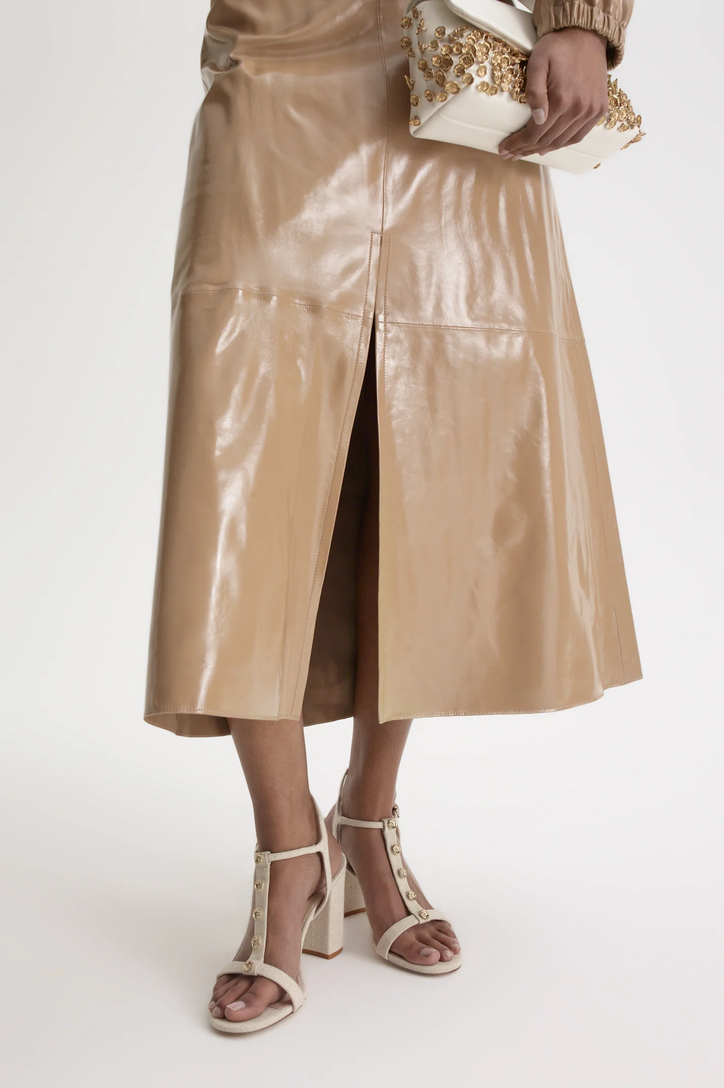 LEATHER DRAPED SKIRT - Image 6
