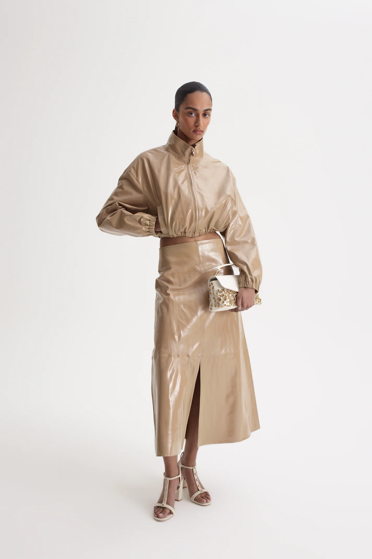 LEATHER DRAPED SKIRT - Image 8
