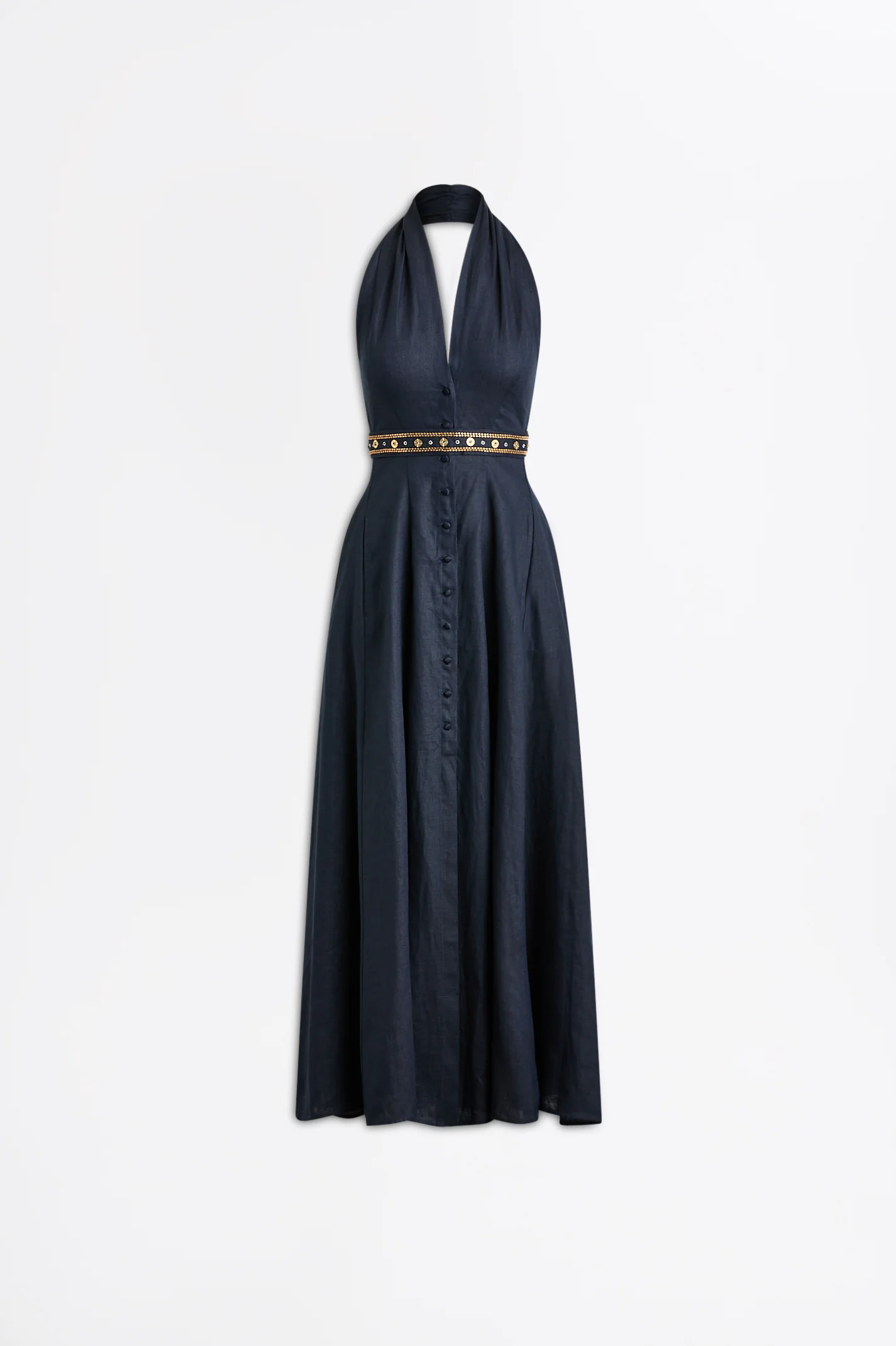 LINEN HALTER NECK DRESS - Image 2
