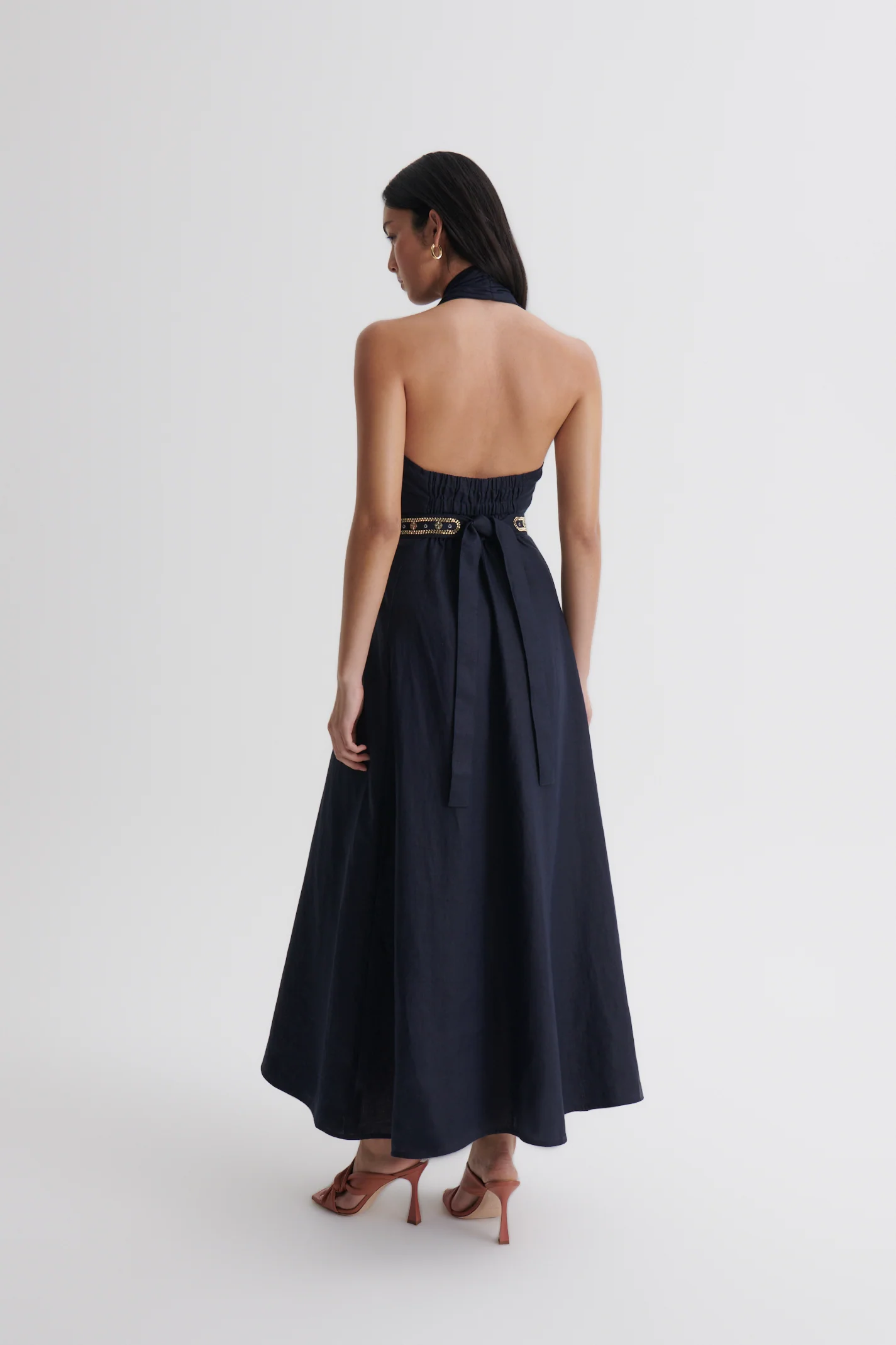 LINEN HALTER NECK DRESS - Image 6