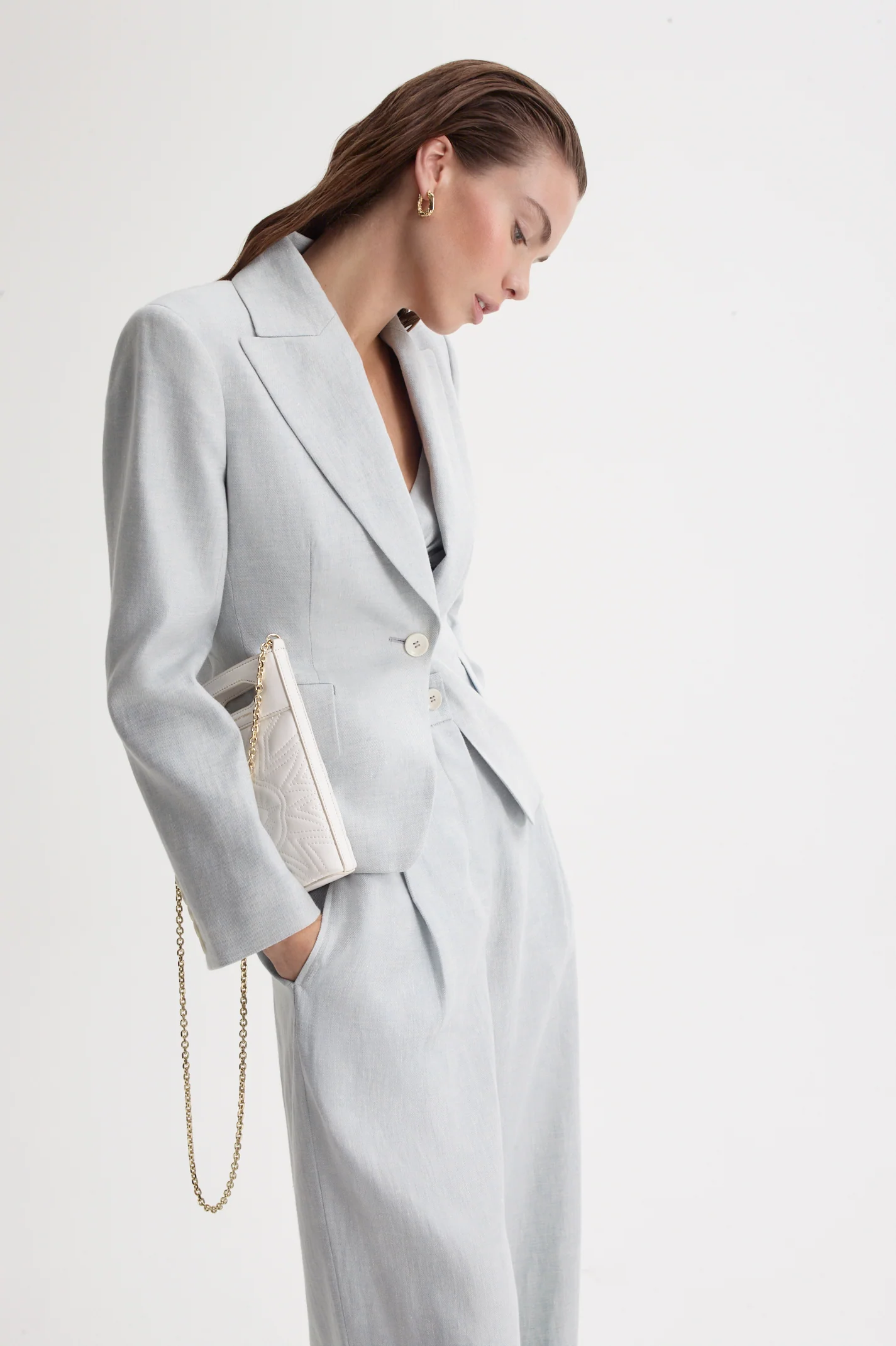 LINEN ONE BUTTON JACKET - Image 3
