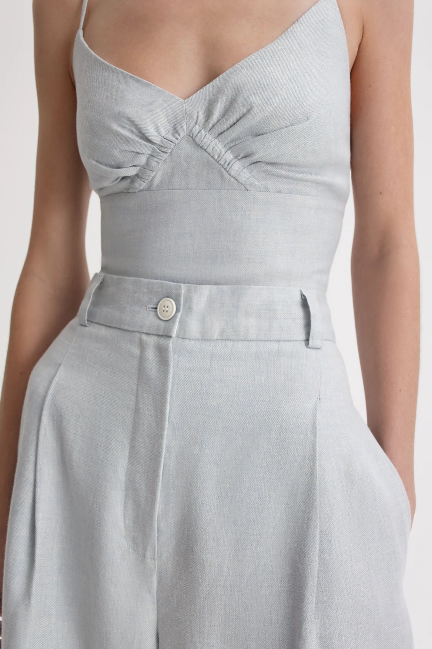 LINEN PLEAT DRAPE LEG TROUSER - Image 6
