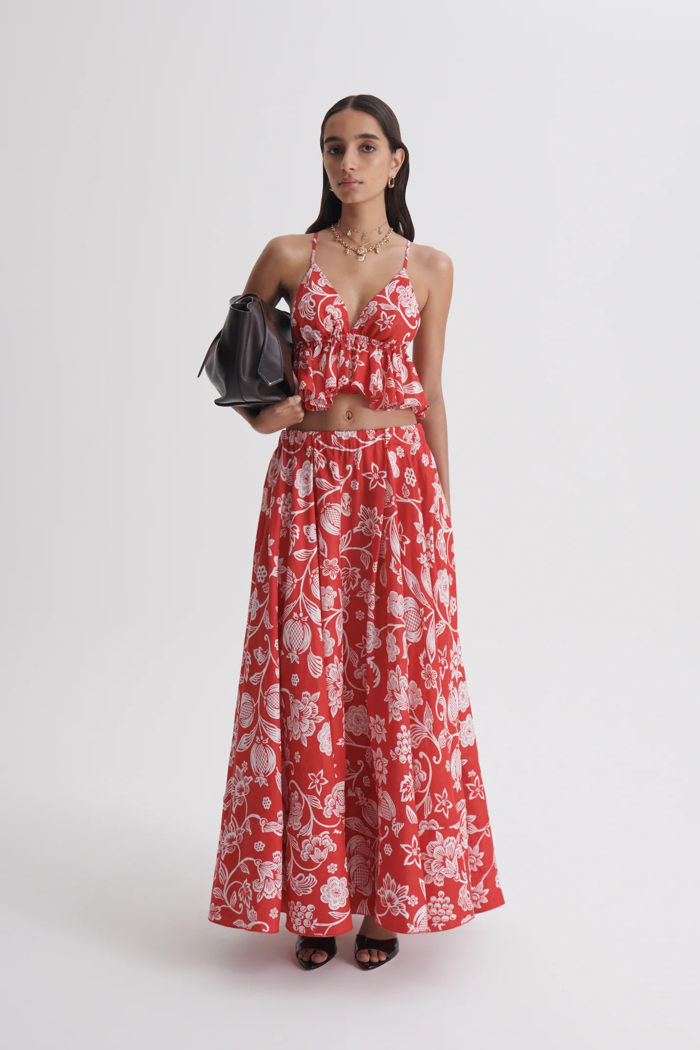 LINEN TROPICAL BONDED SKIRT - Image 3
