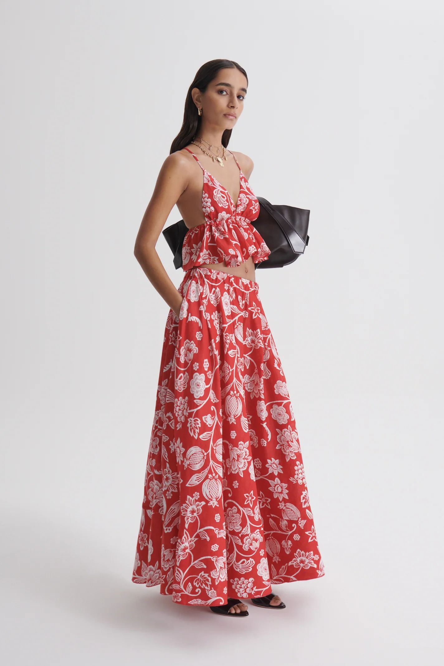 LINEN TROPICAL BONDED SKIRT - Image 4