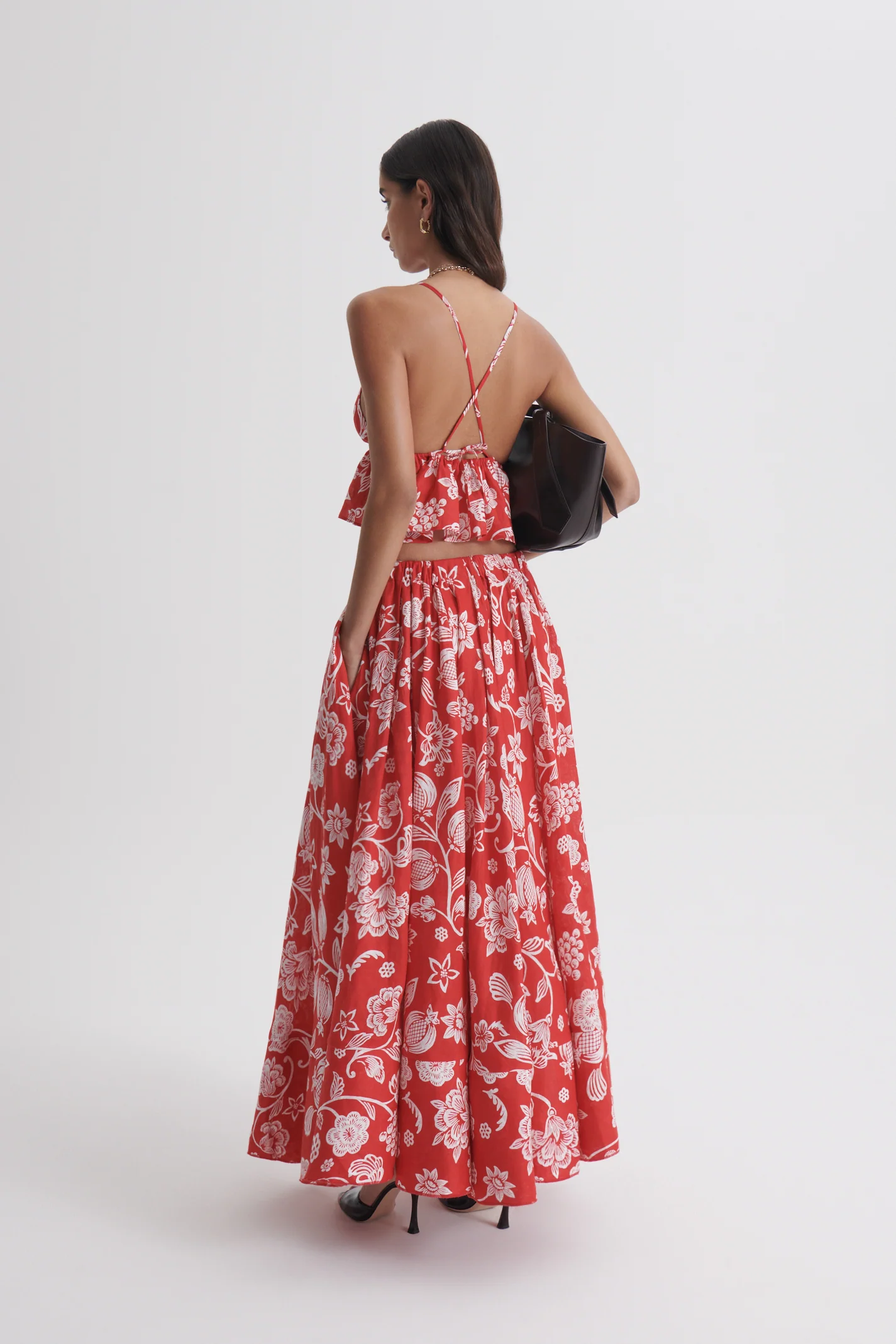 LINEN TROPICAL BONDED SKIRT - Image 5