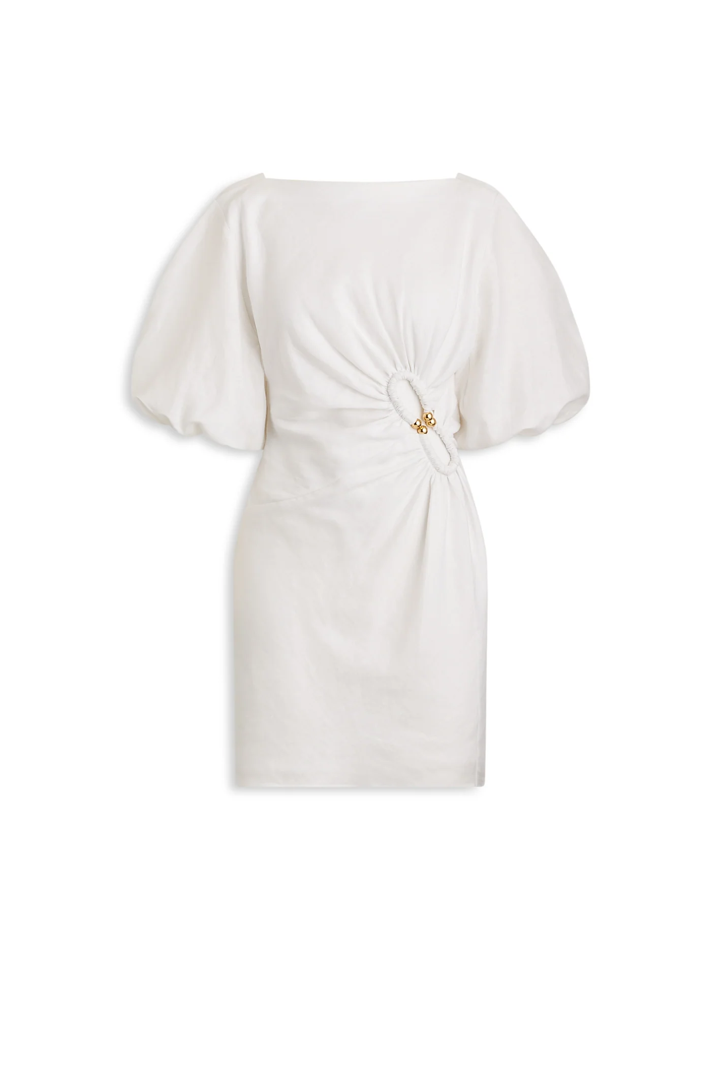 LINEN TURBAN MINI DRESS