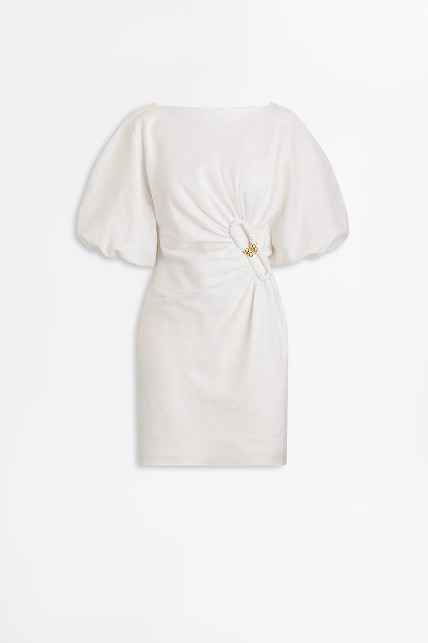 LINEN TURBAN MINI DRESS - Image 2