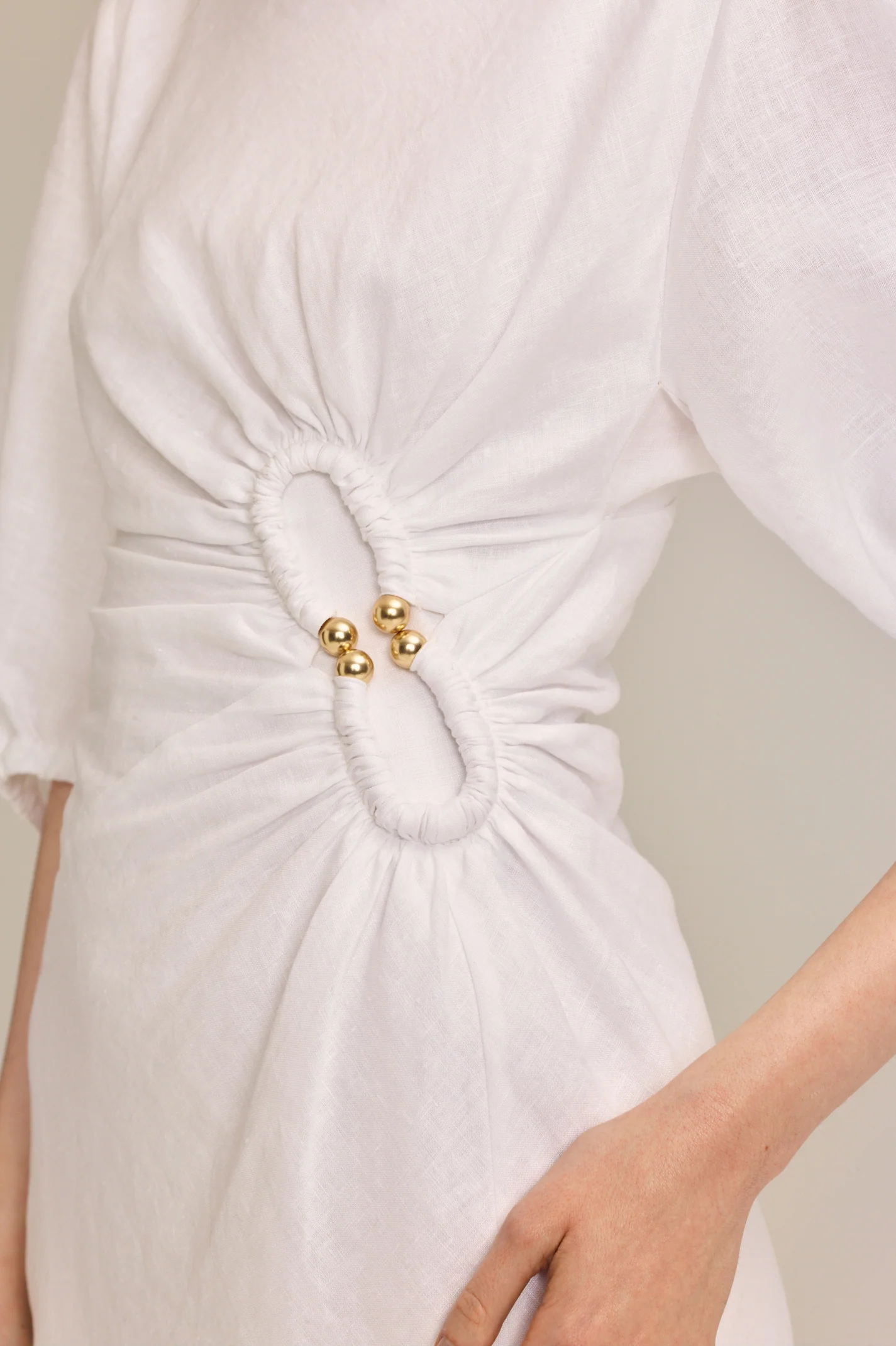 LINEN TURBAN MINI DRESS - Image 6