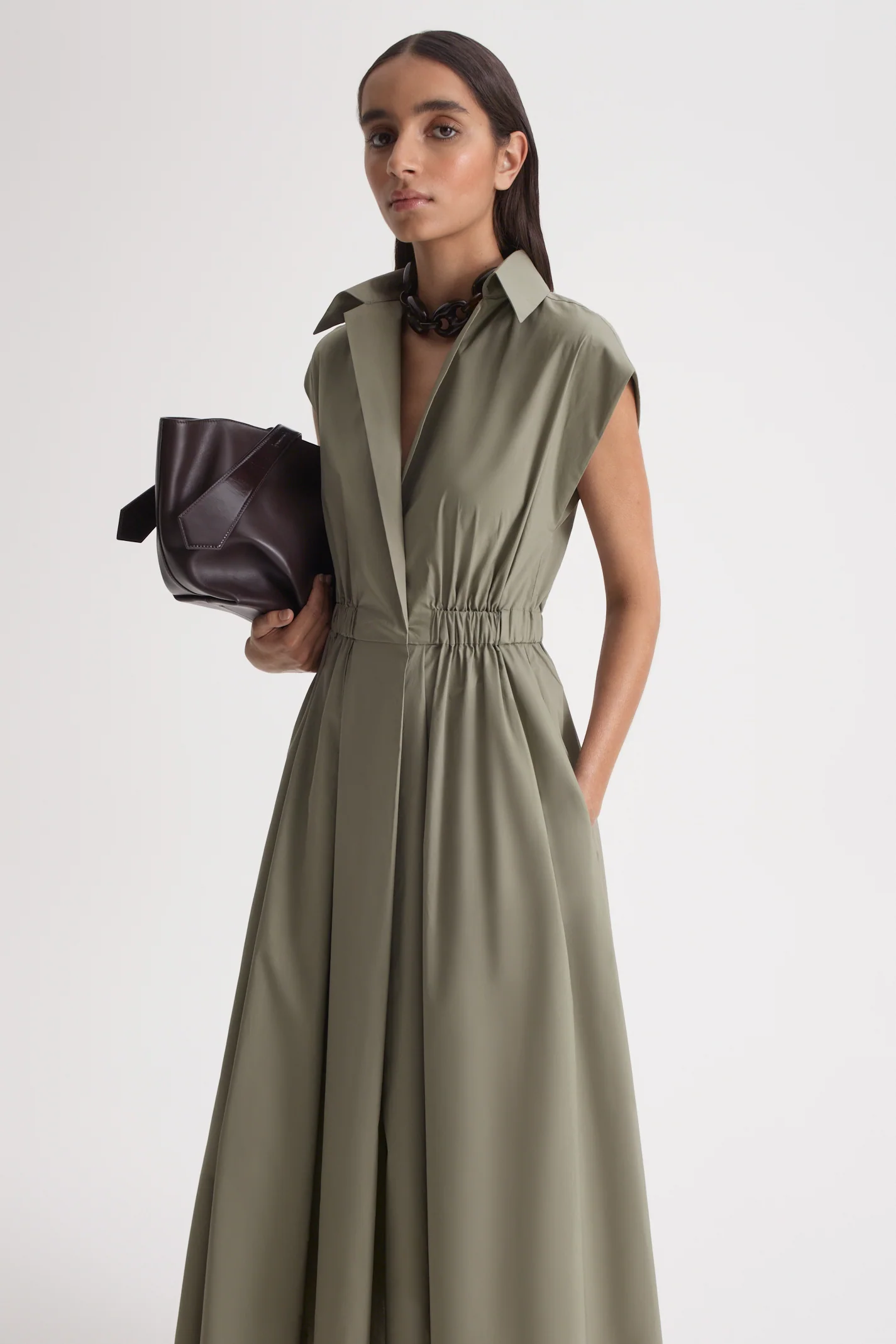 PARACHUTE COTTON CAP SLEEVE DRESS - Image 3