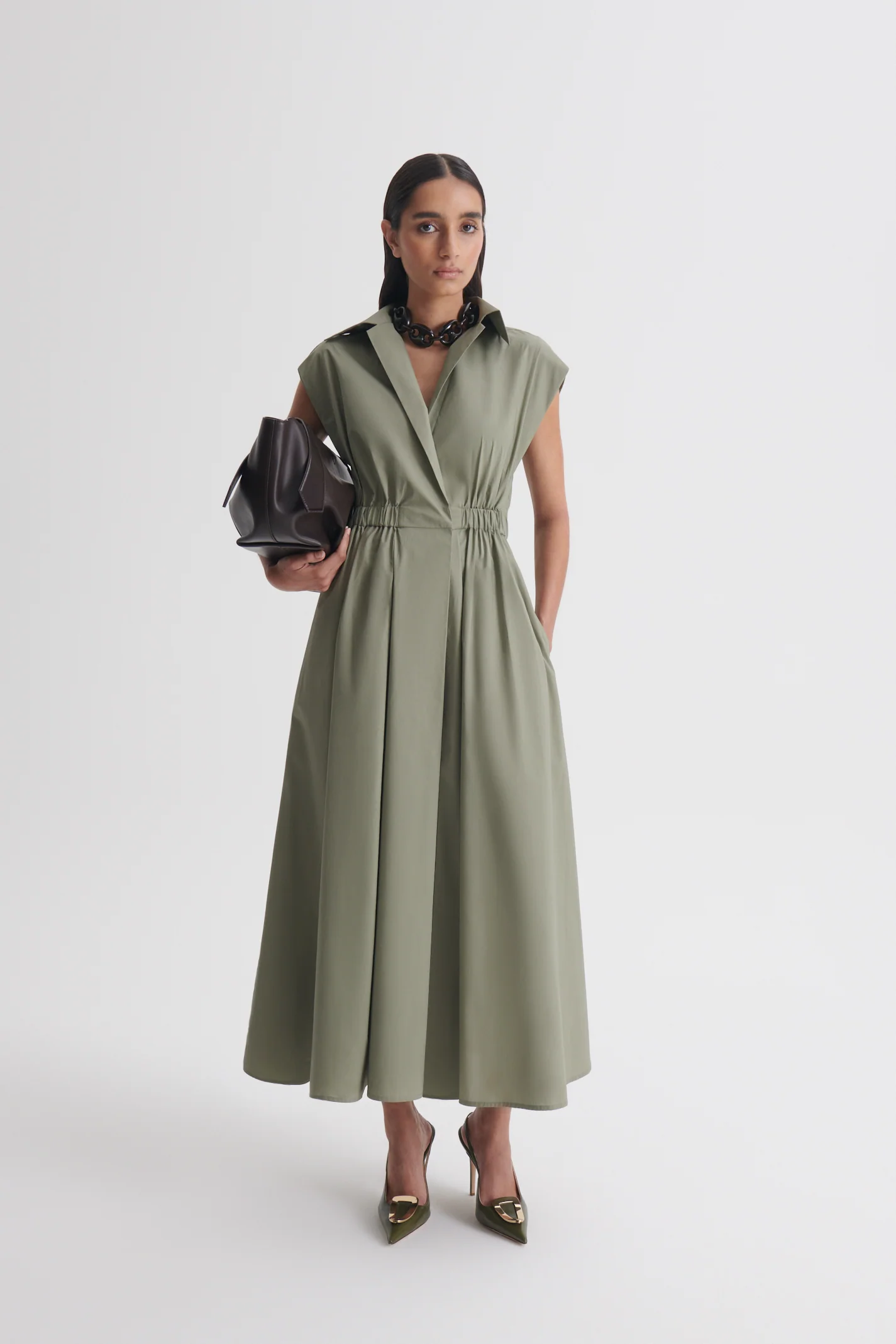 PARACHUTE COTTON CAP SLEEVE DRESS - Image 4