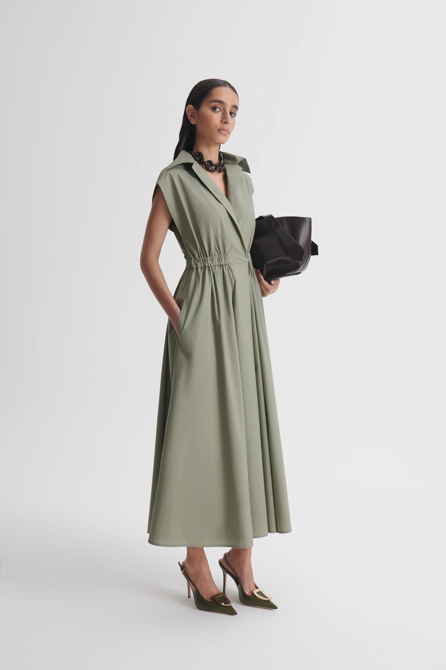 PARACHUTE COTTON CAP SLEEVE DRESS - Image 5