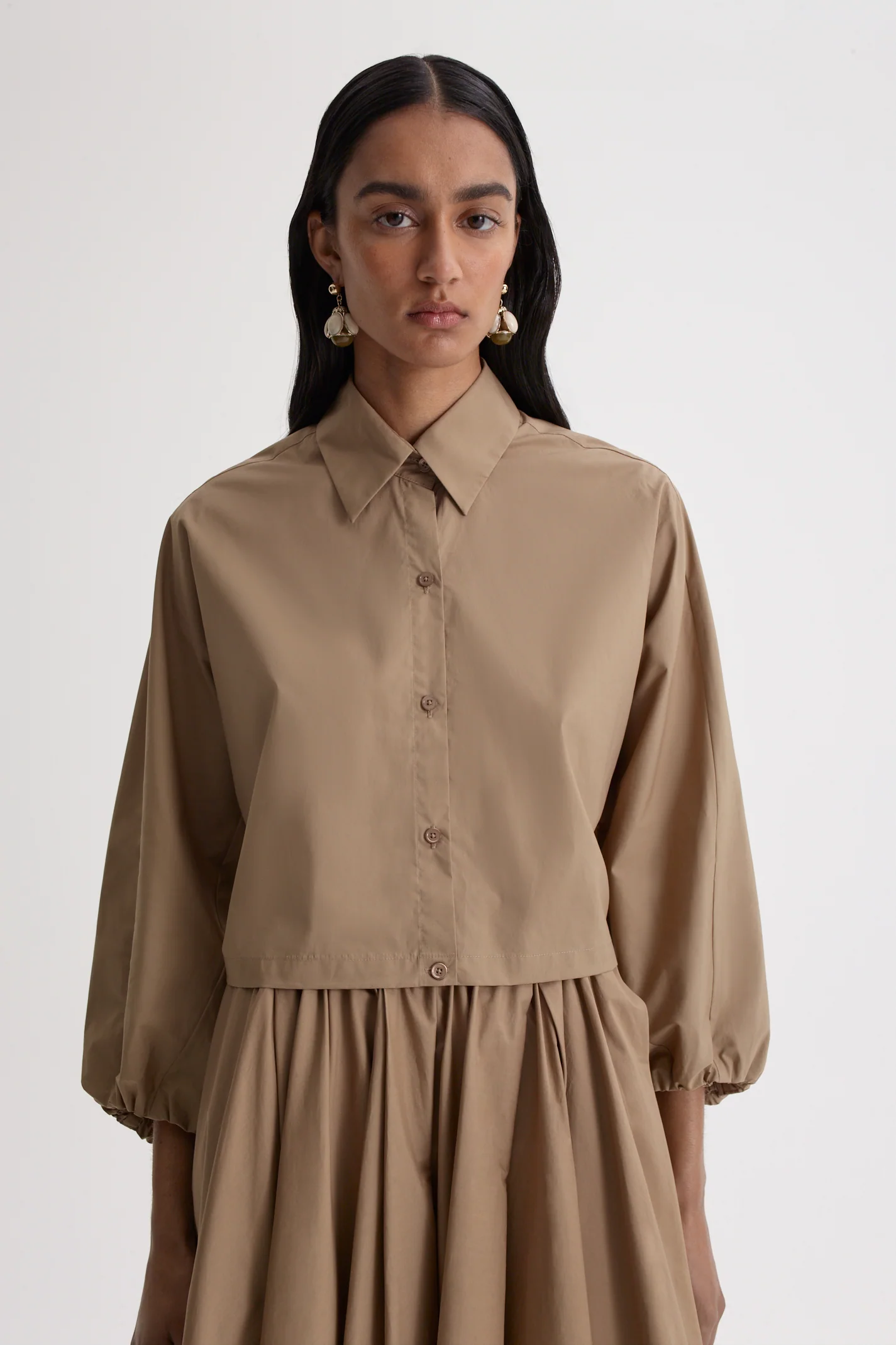 PARACHUTE COTTON GATHER SHIRT - Image 3