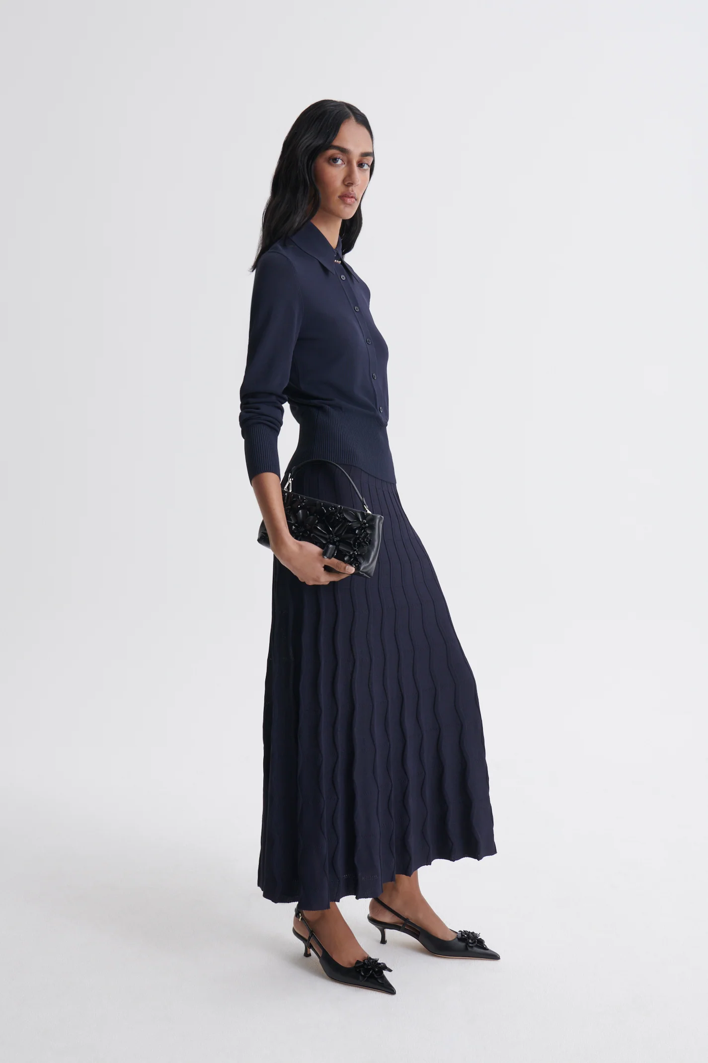 PLEAT WAVE STITCH SKIRT - Image 4