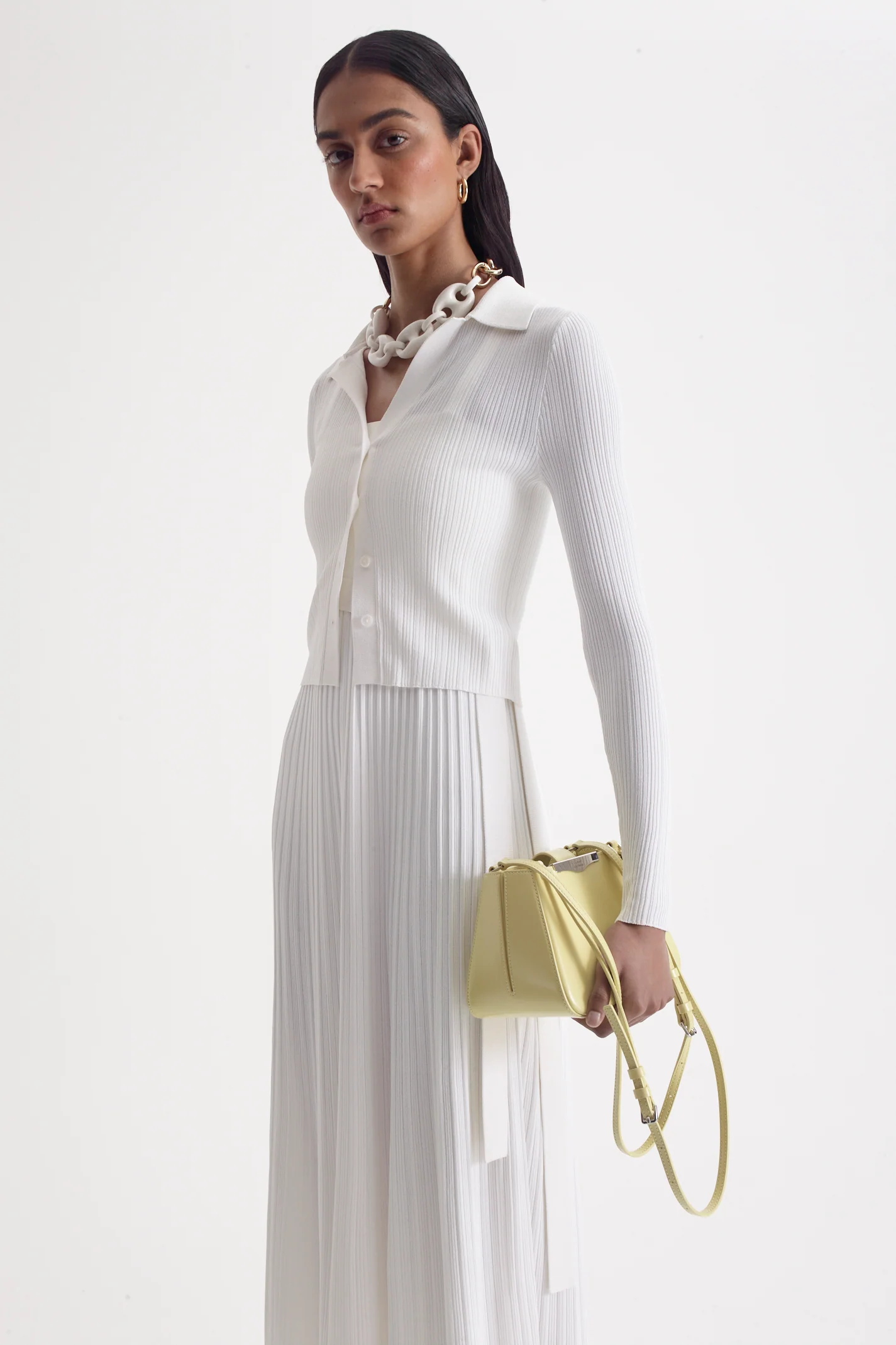 PLEATED RIB CARDIGAN - Image 3