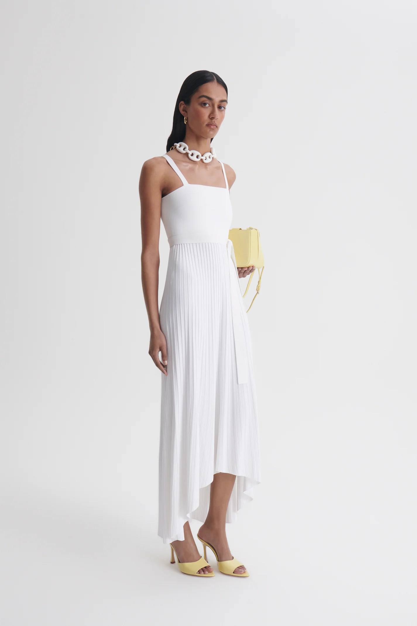 PLEATED RIB SQUARE NECK DRESS - Image 5