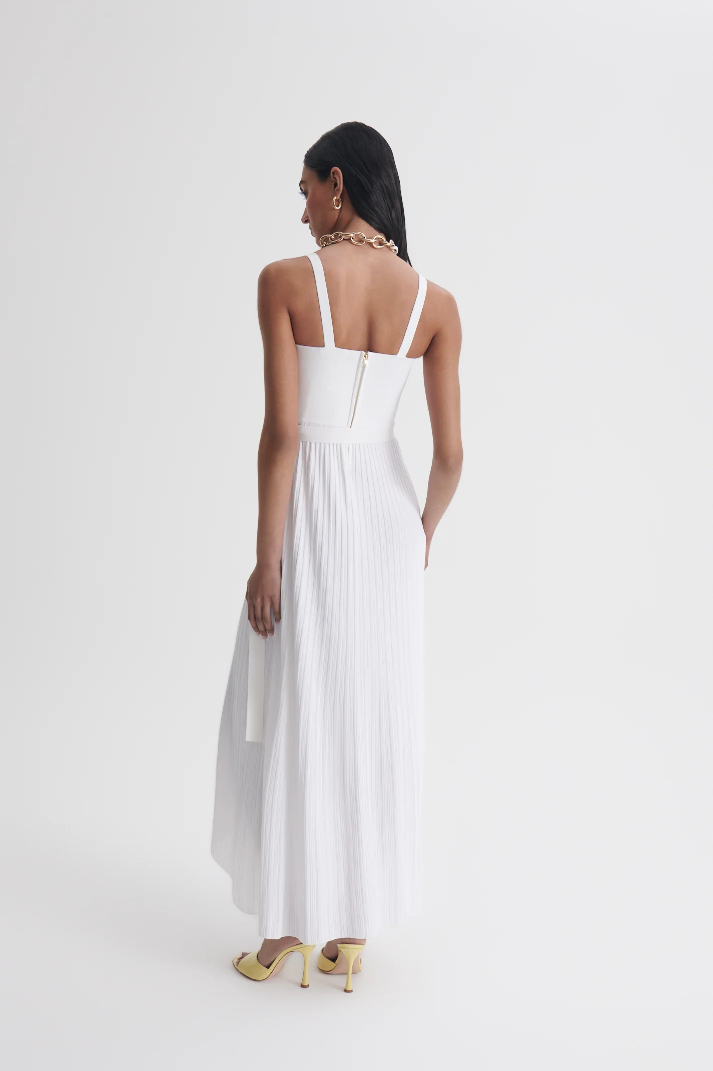 PLEATED RIB SQUARE NECK DRESS - Image 6