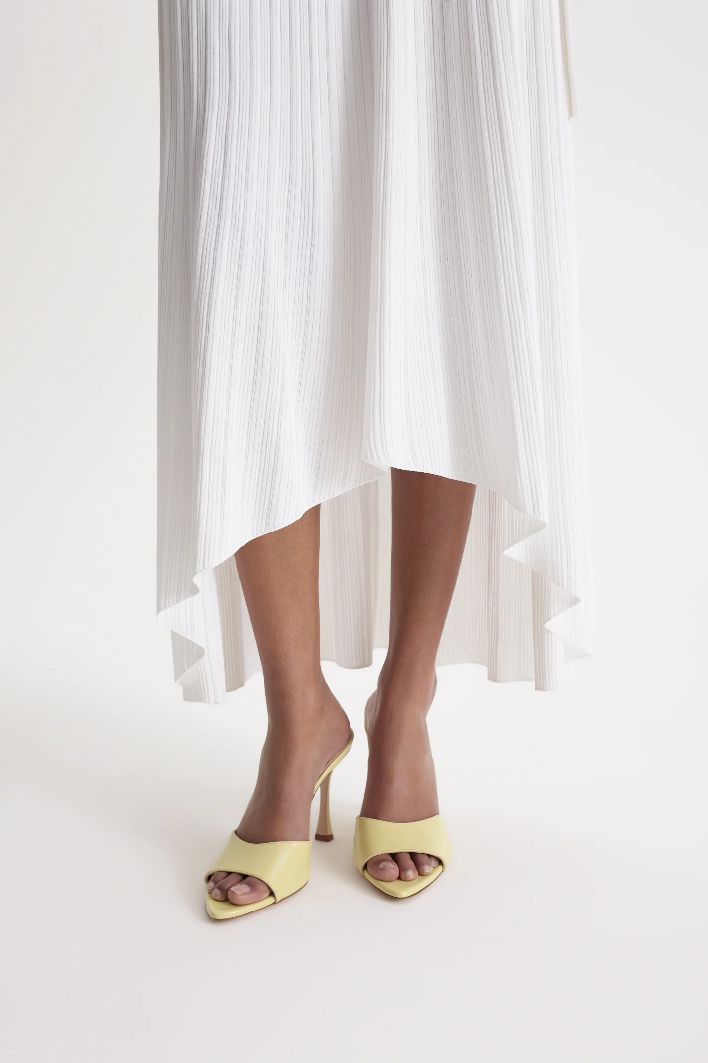 PLEATED RIB SQUARE NECK DRESS - Image 8
