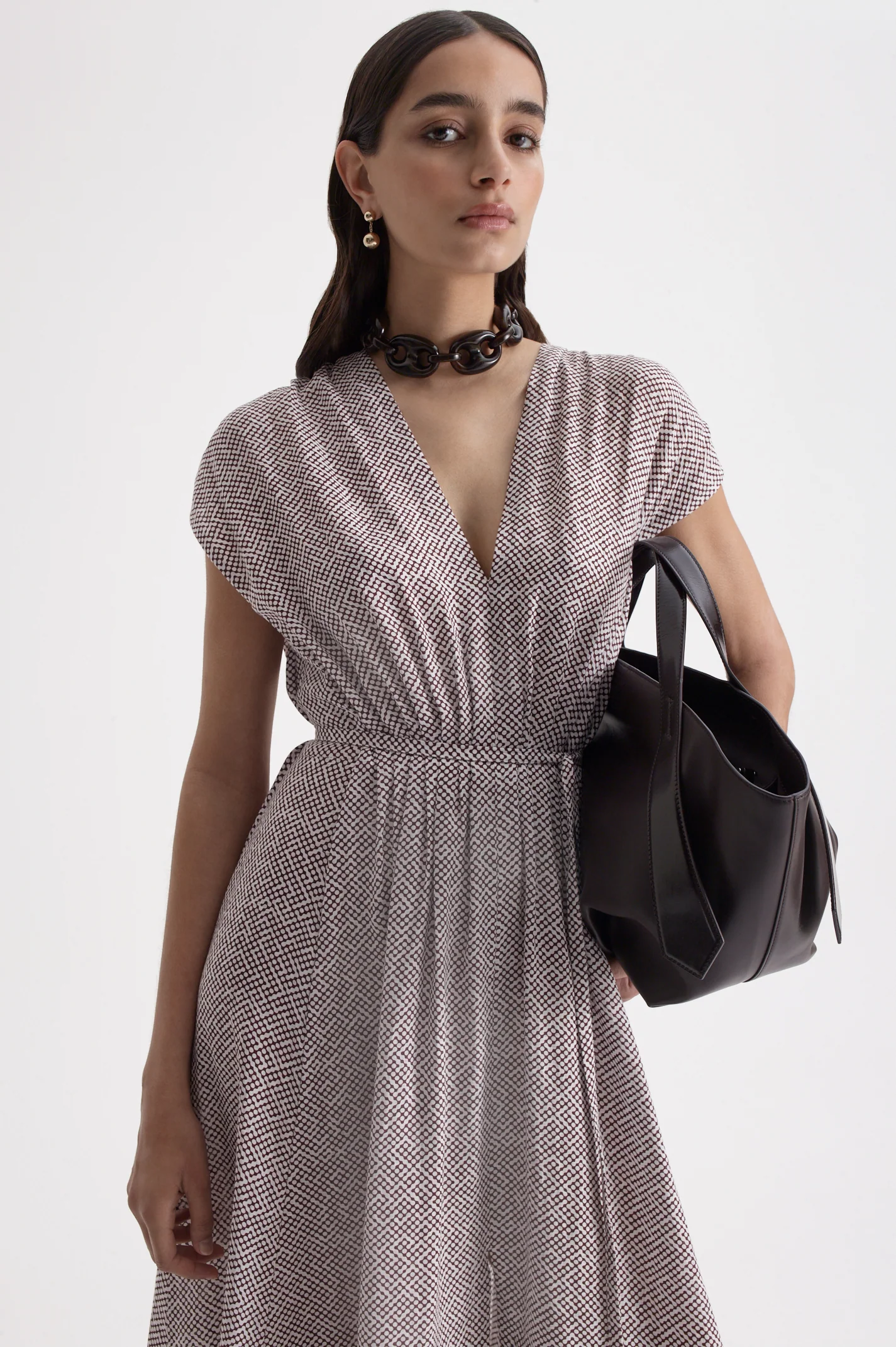 PRINTED LINEN LONG DRESS - Image 3