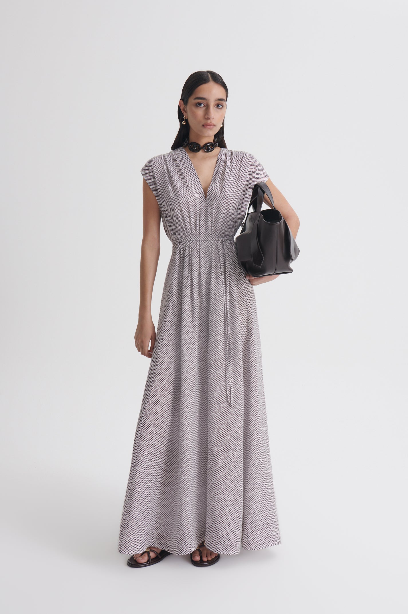 PRINTED LINEN LONG DRESS - Image 4