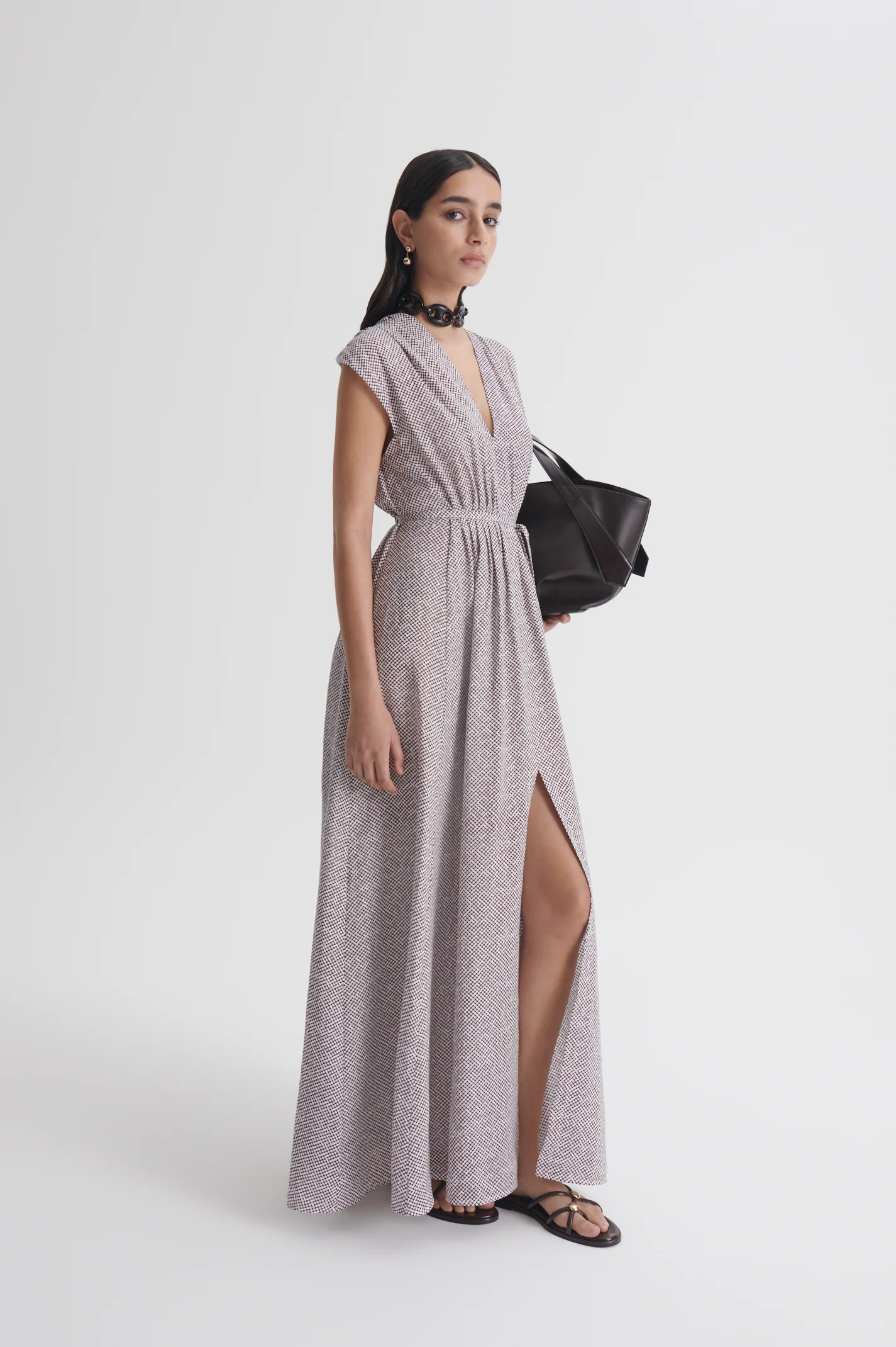 PRINTED LINEN LONG DRESS - Image 5