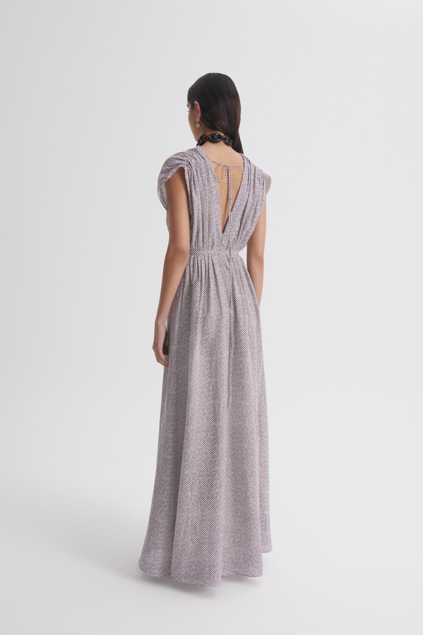 PRINTED LINEN LONG DRESS - Image 6