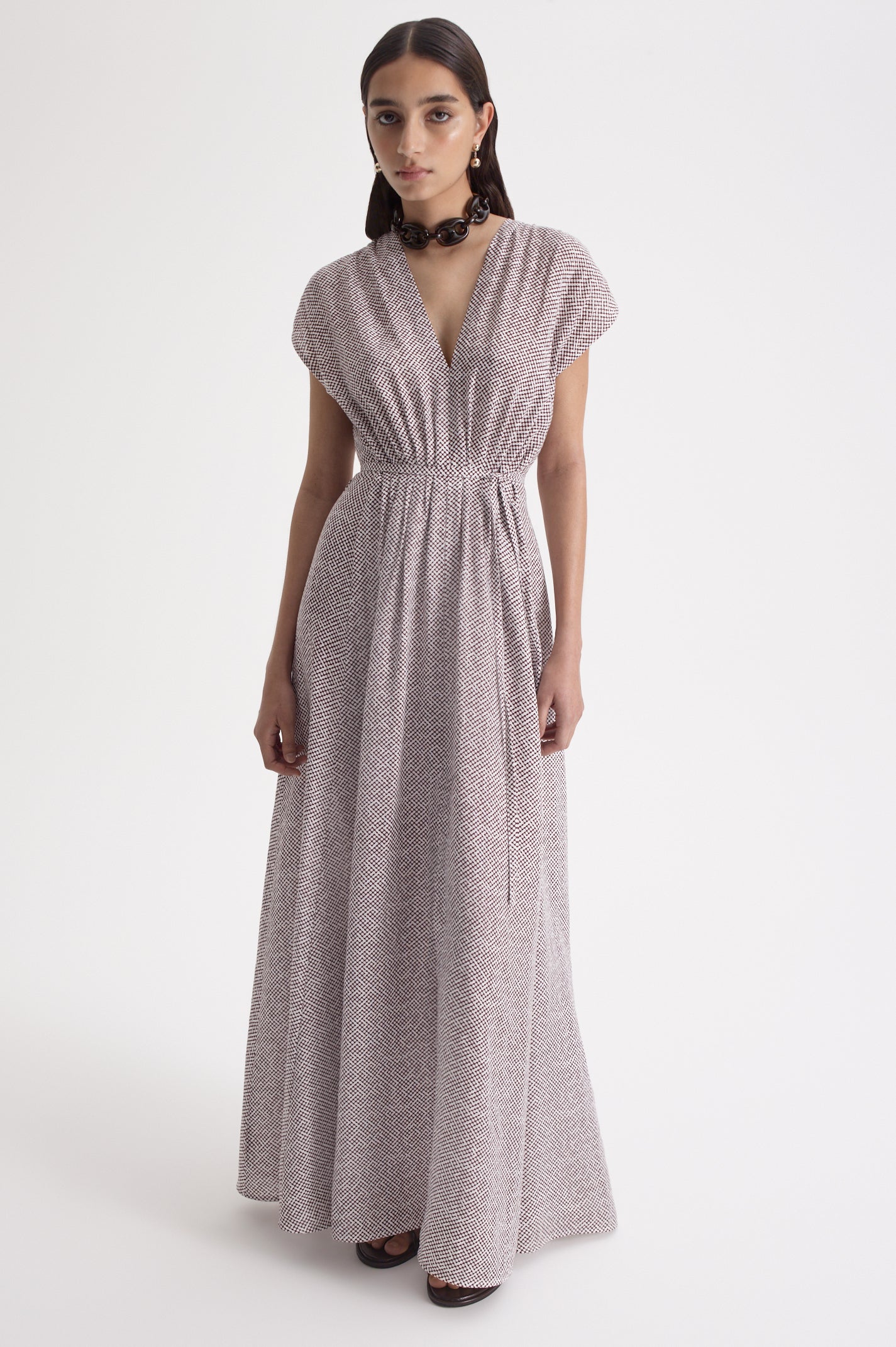 PRINTED LINEN LONG DRESS - Image 7