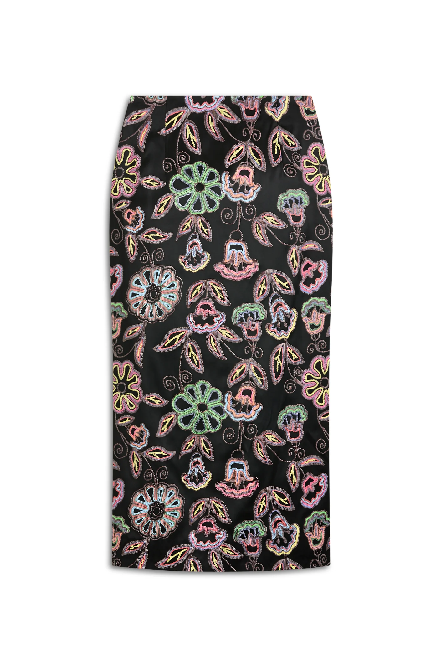 PRINTED SATIN PENCIL SKIRT