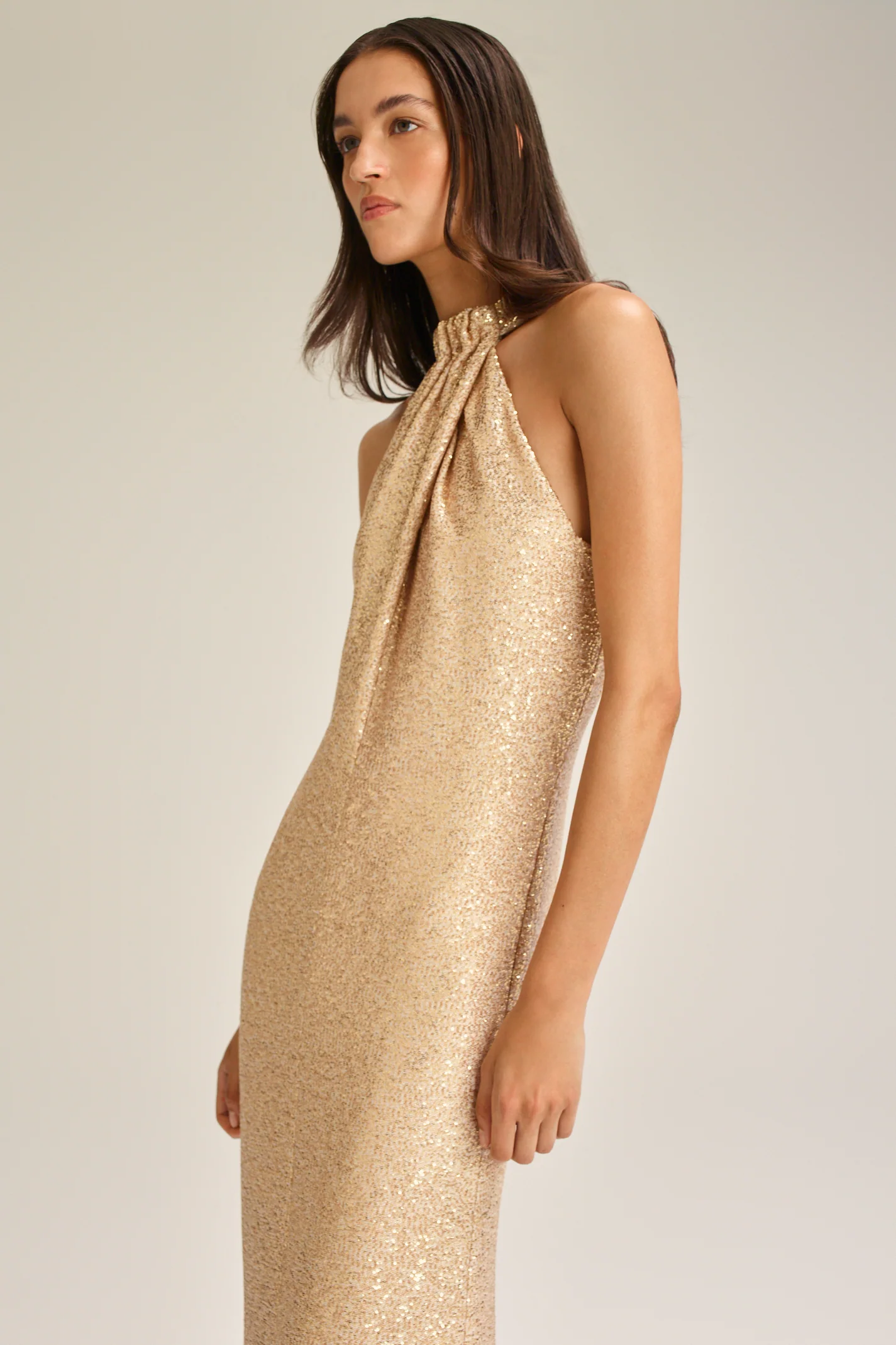 SEQUIN TURBAN NECK DRESS - Image 4