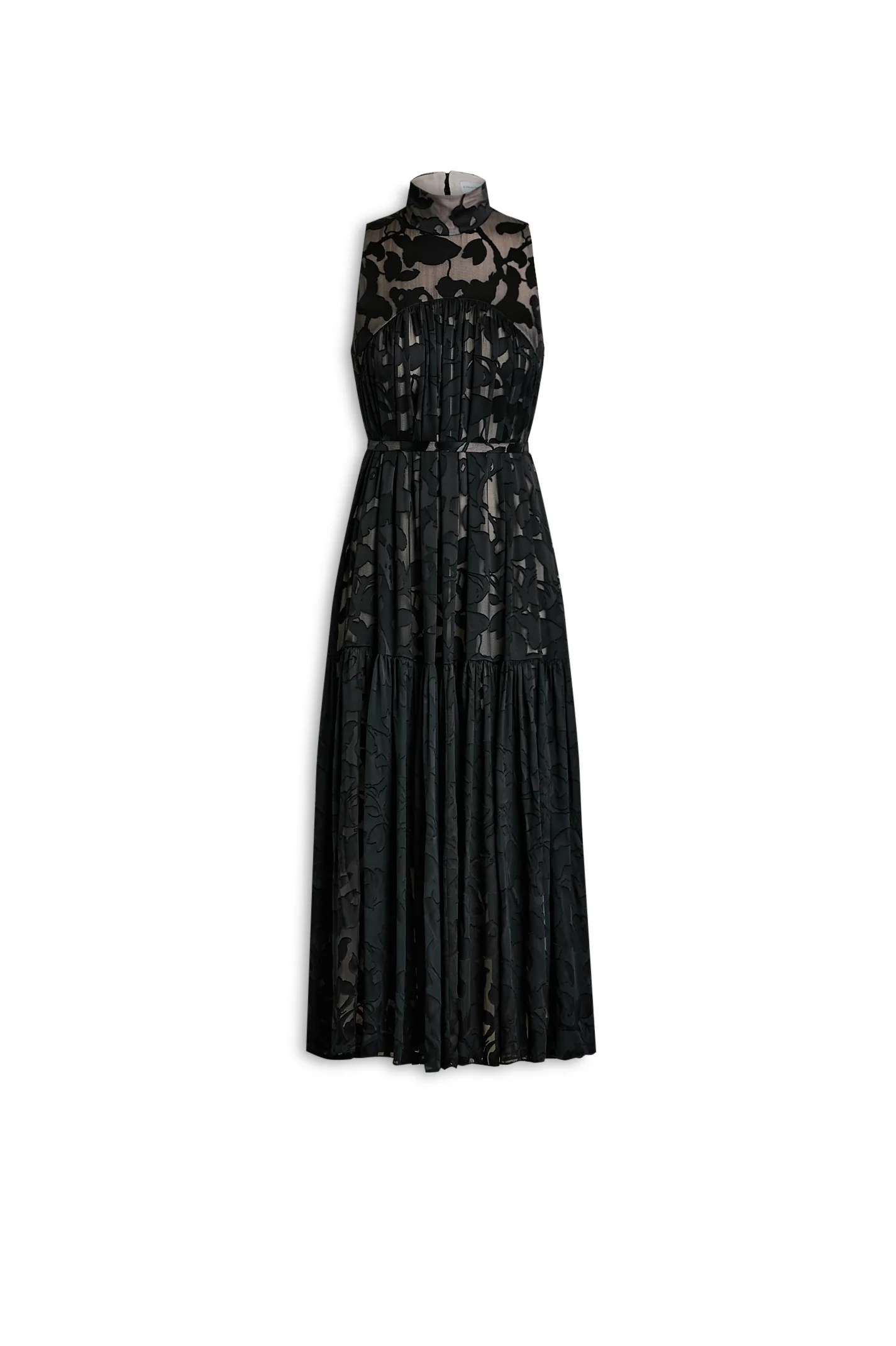 SILK BURNOUT SATIN DRESS