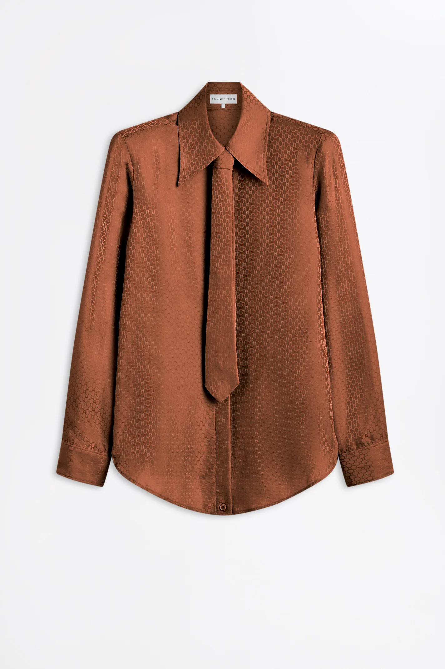 SILK CHAIN JACQUARD TIE SHIRT - Image 2