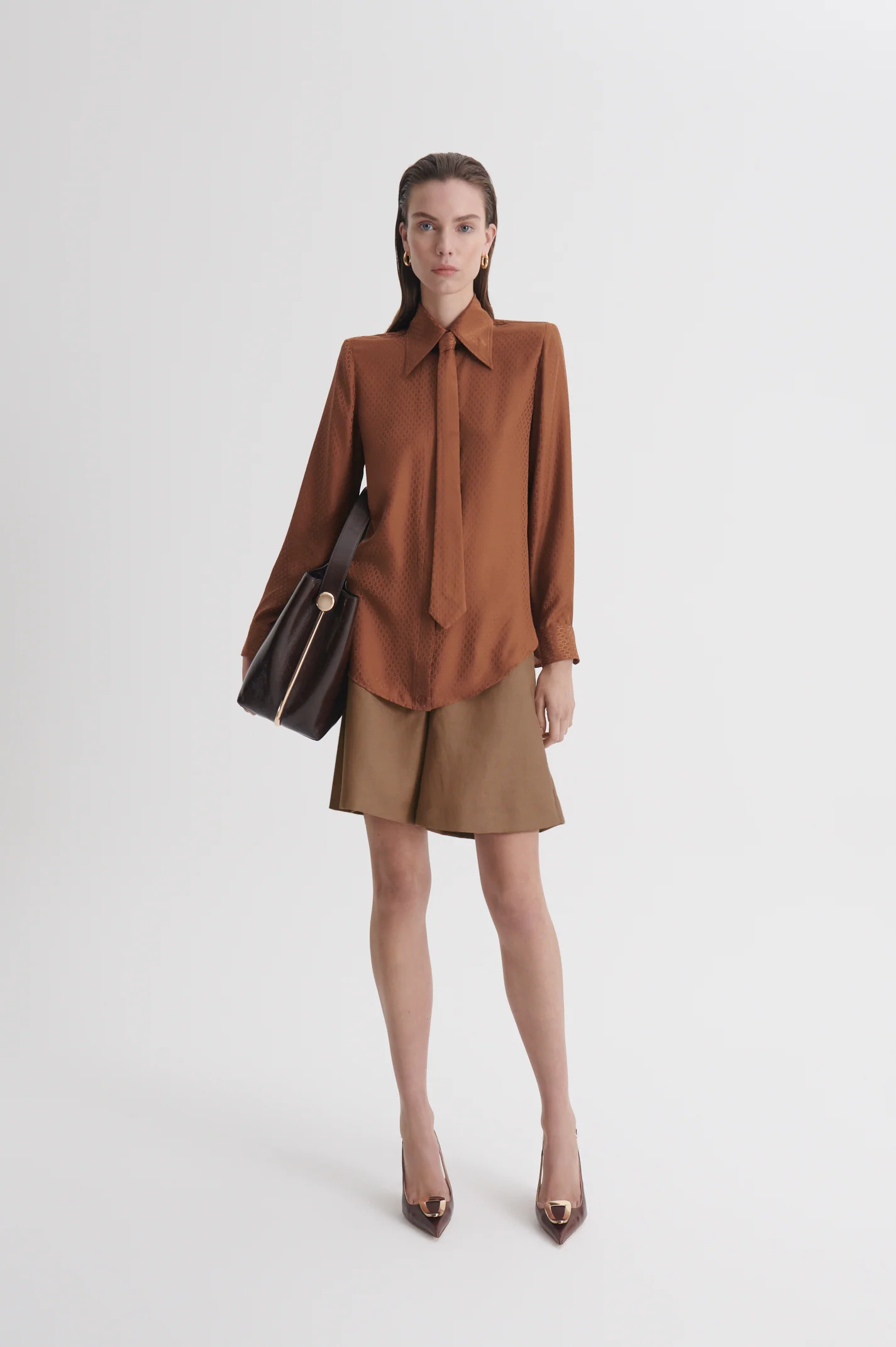 SILK CHAIN JACQUARD TIE SHIRT - Image 3