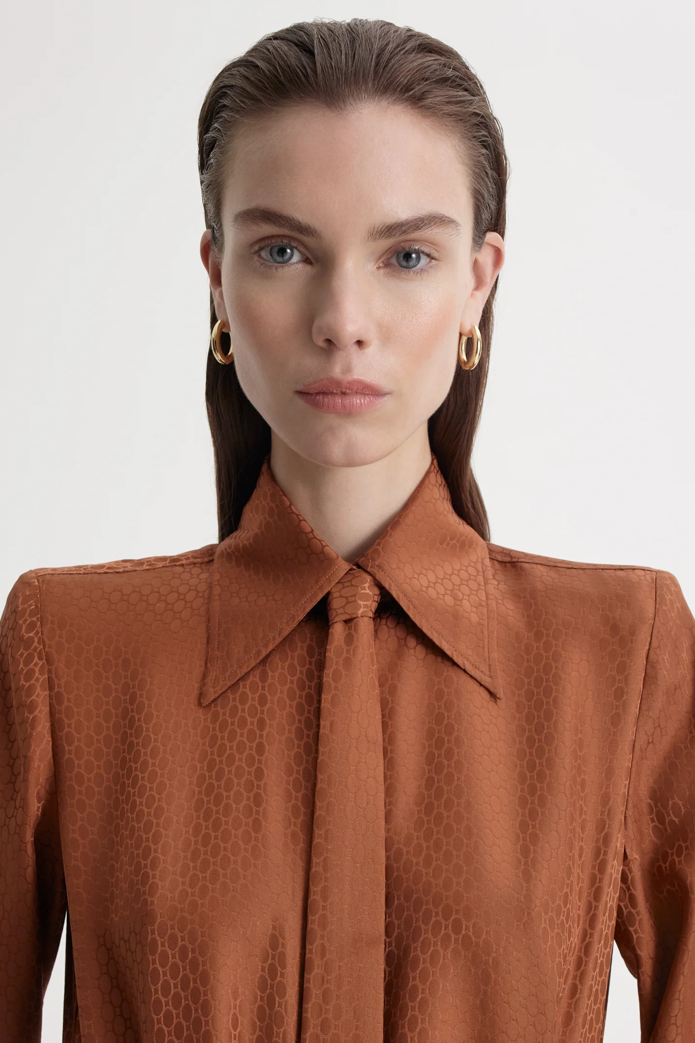 SILK CHAIN JACQUARD TIE SHIRT - Image 7