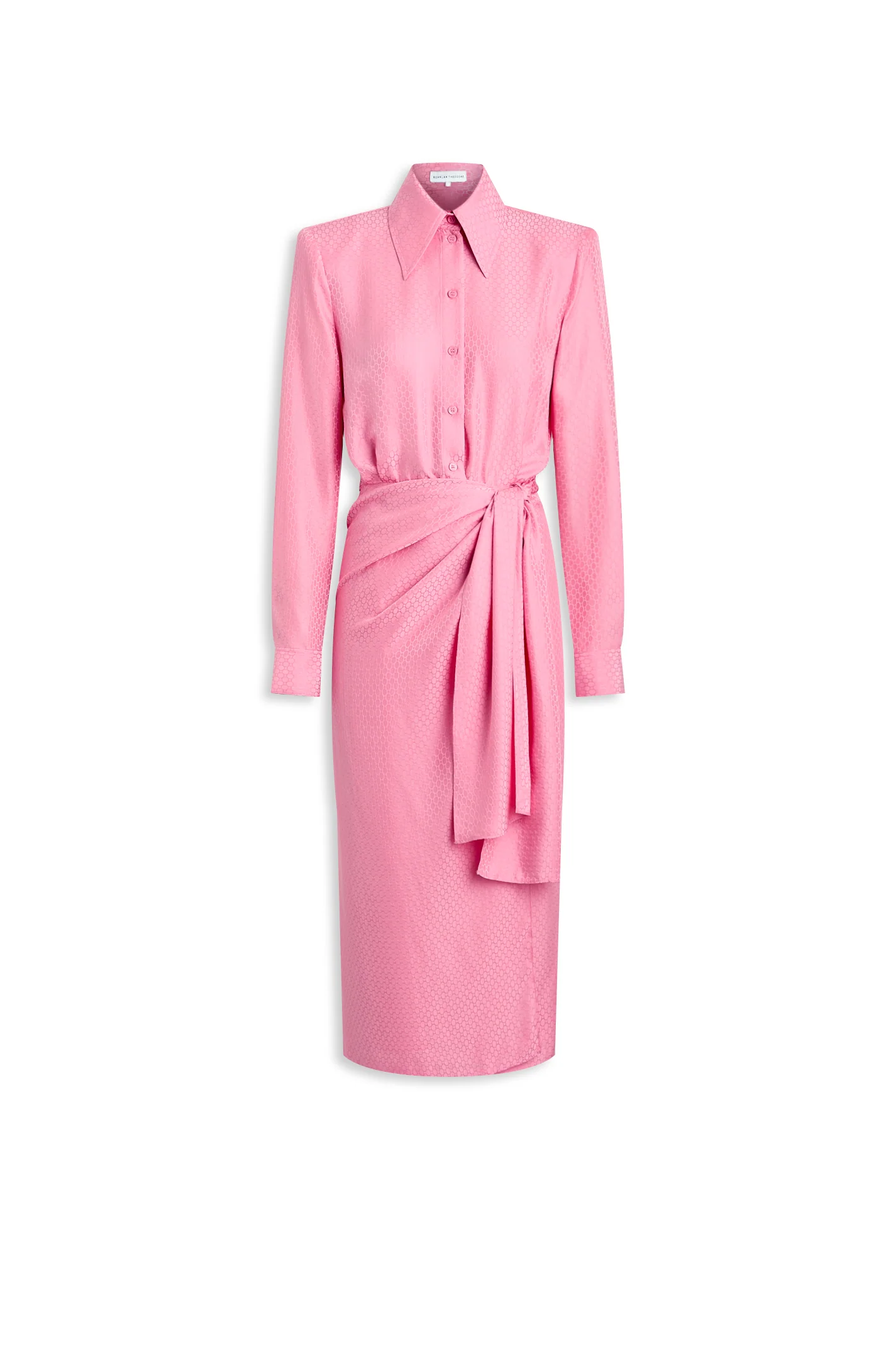 SILK CHAIN JACQUARD WRAP DRESS