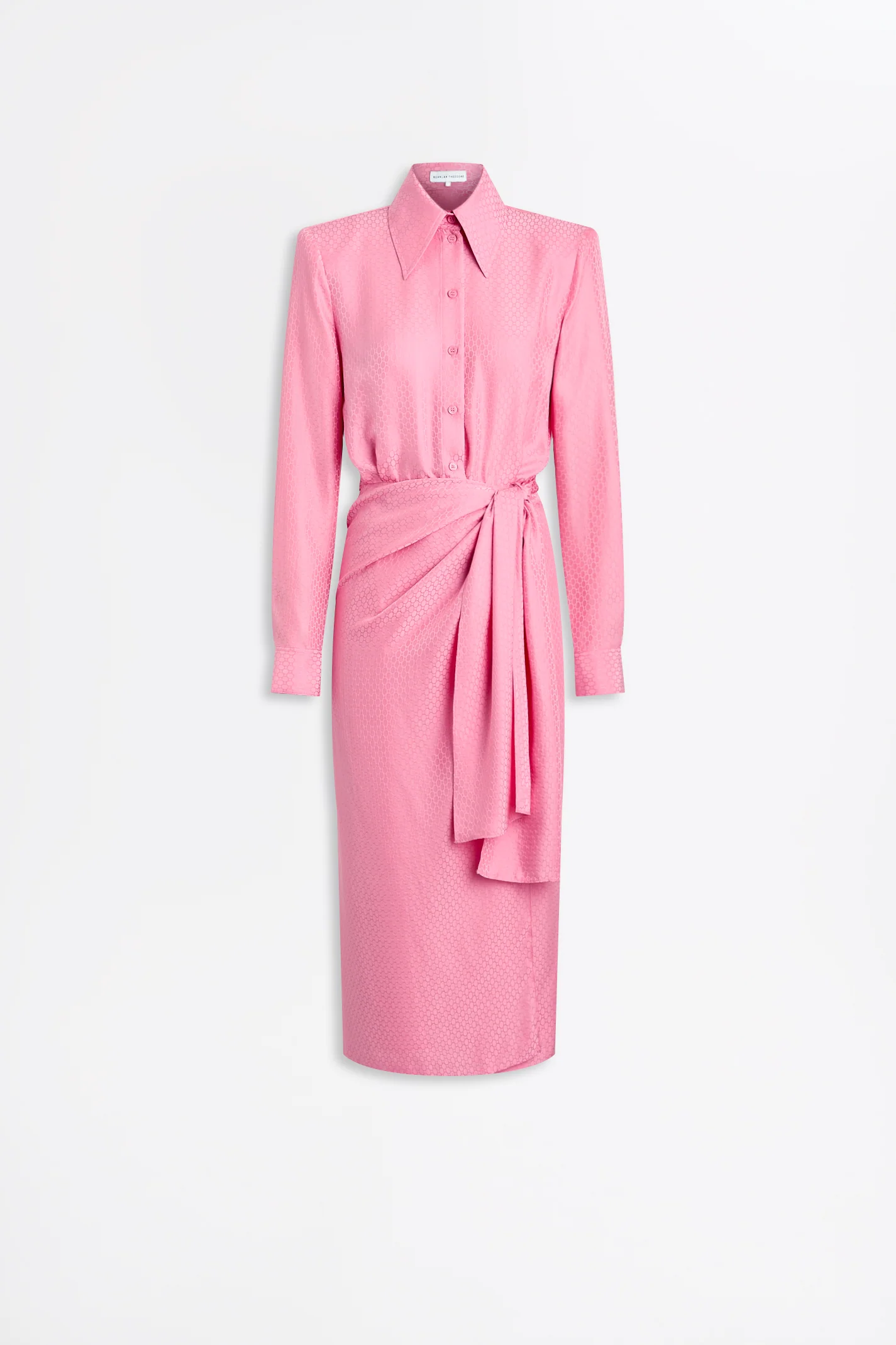 SILK CHAIN JACQUARD WRAP DRESS - Image 2