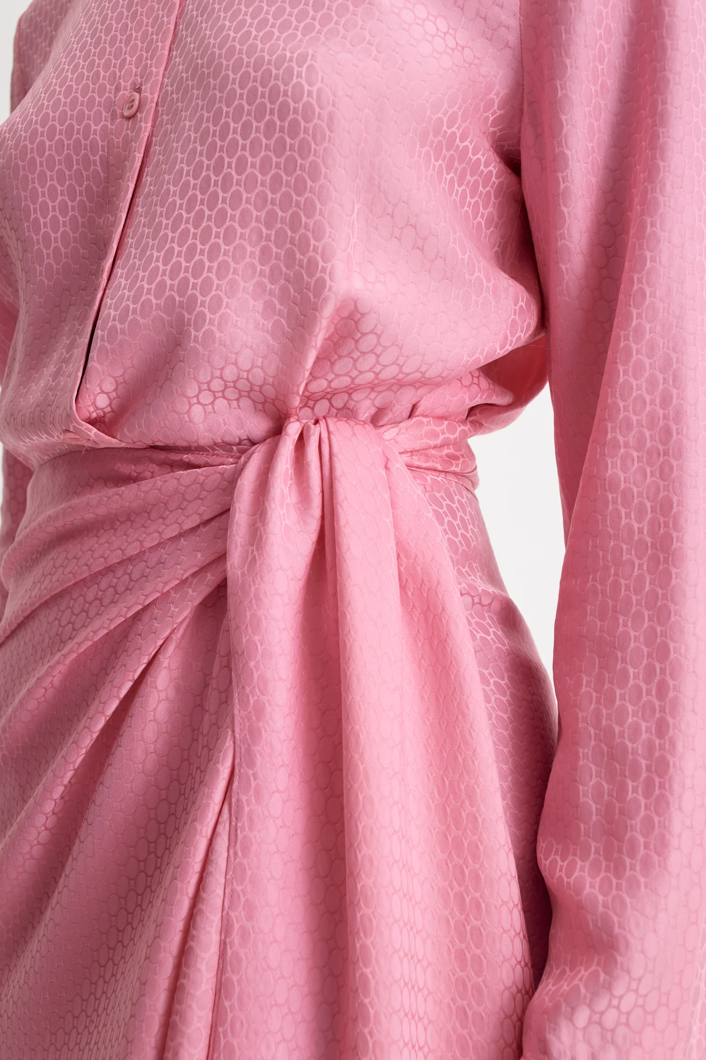 SILK CHAIN JACQUARD WRAP DRESS - Image 8
