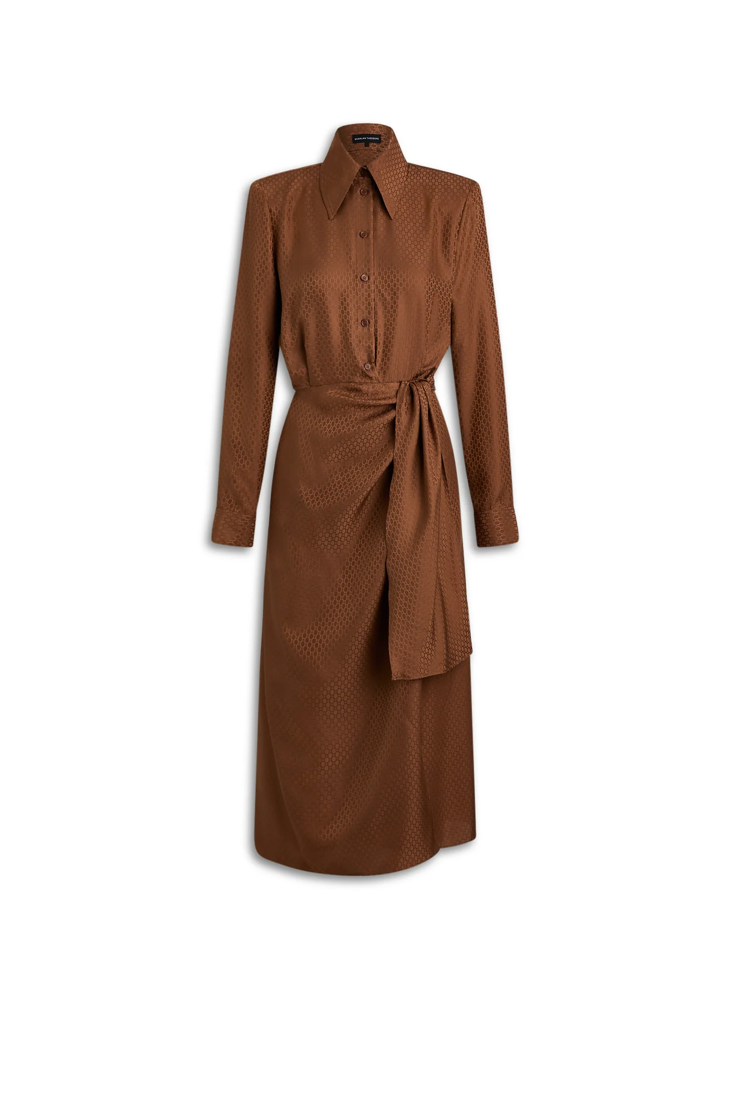 SILK CHAIN JACQUARD WRAP DRESS