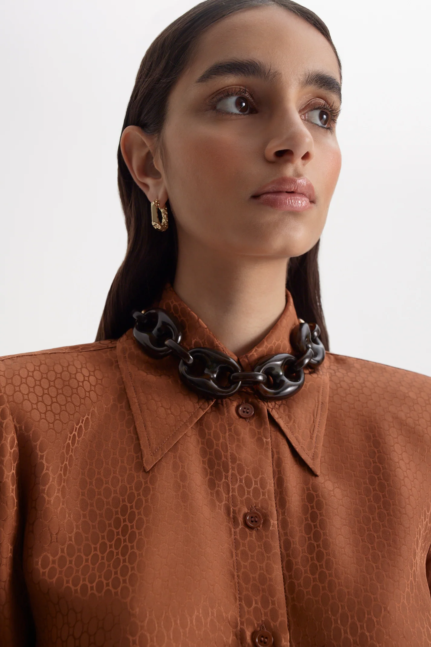 SILK CHAIN JACQUARD WRAP DRESS - Image 10