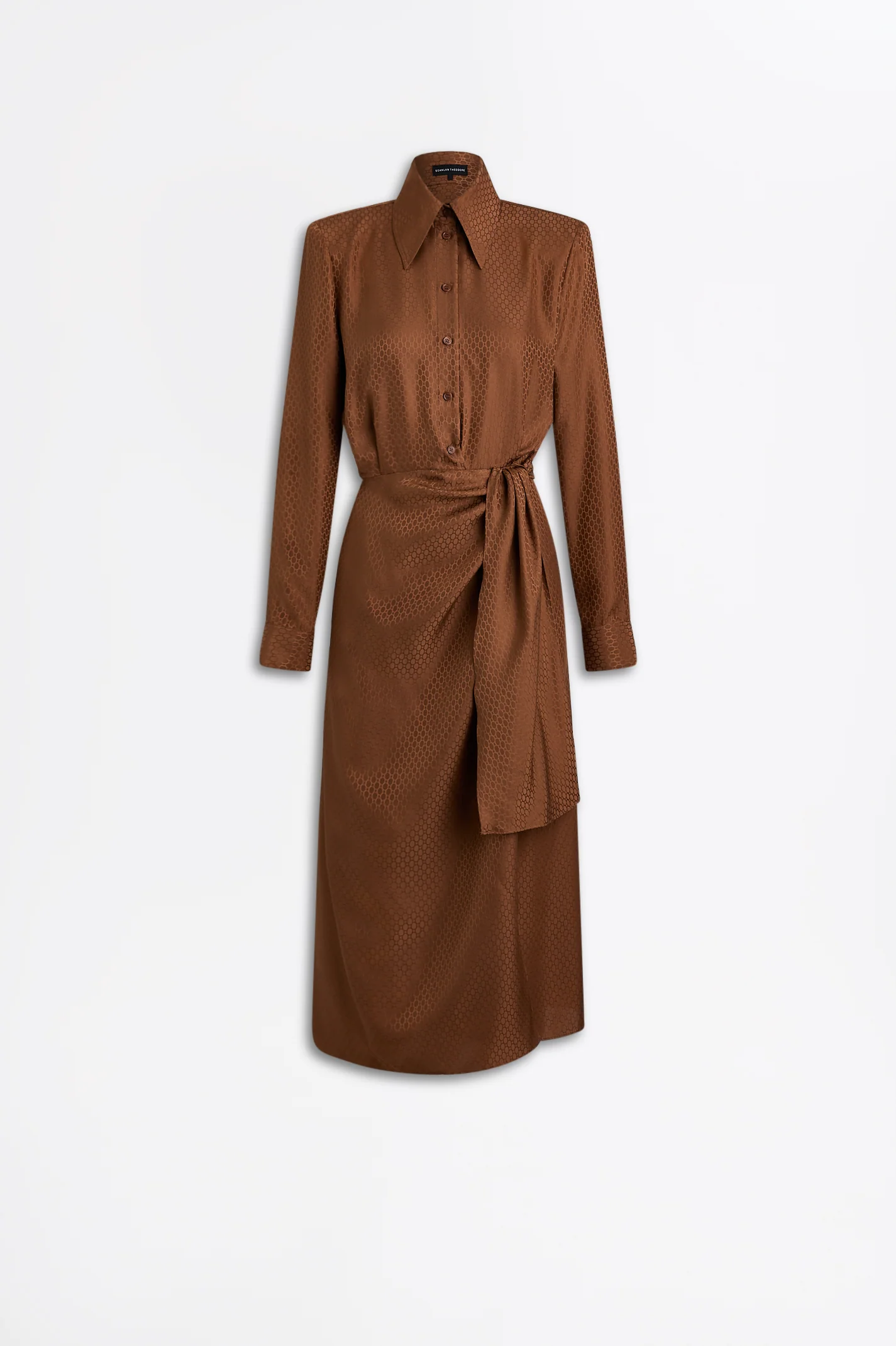 SILK CHAIN JACQUARD WRAP DRESS - Image 2