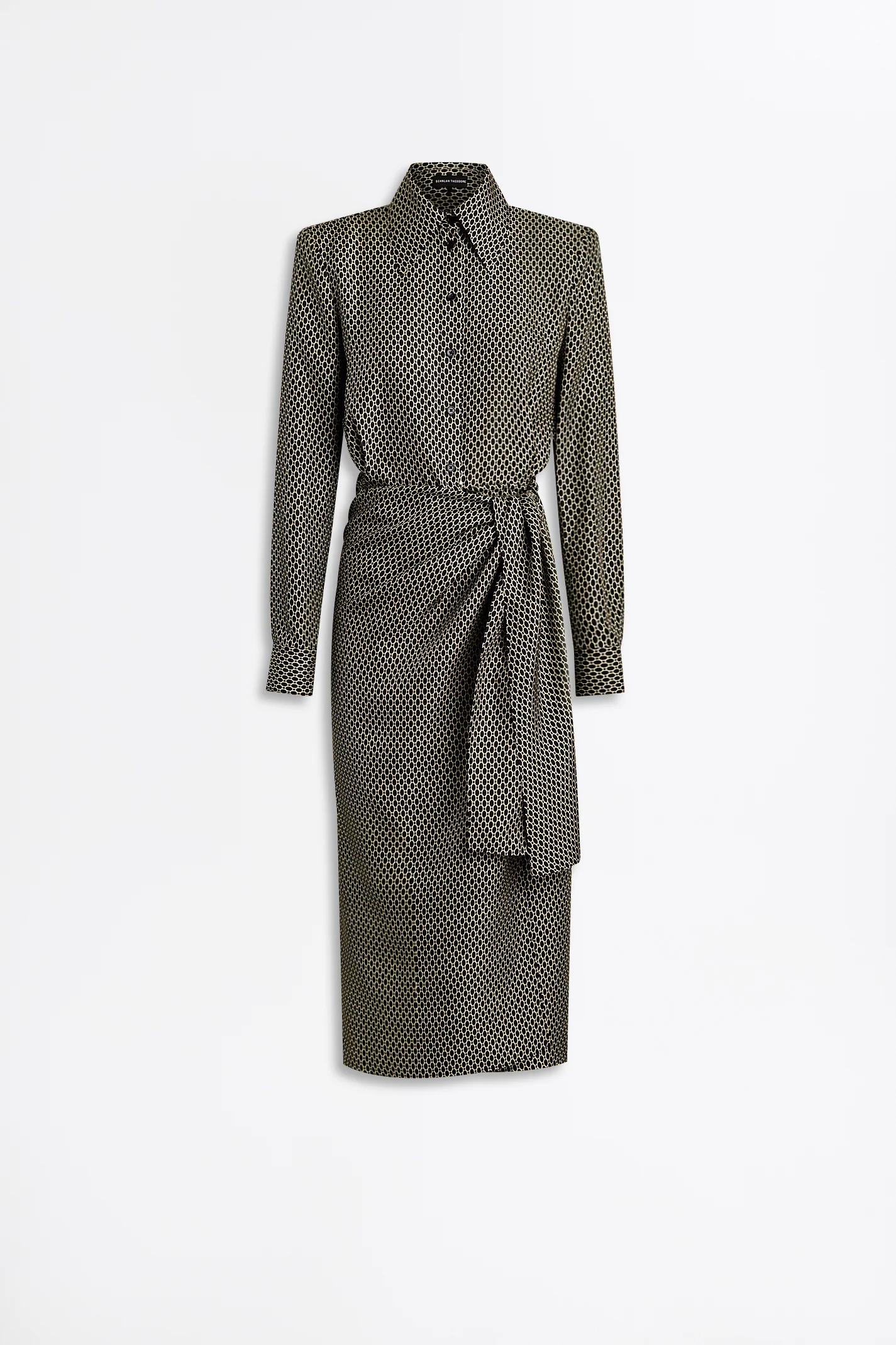 SILK CHAIN PRINT WRAP DRESS - Image 2