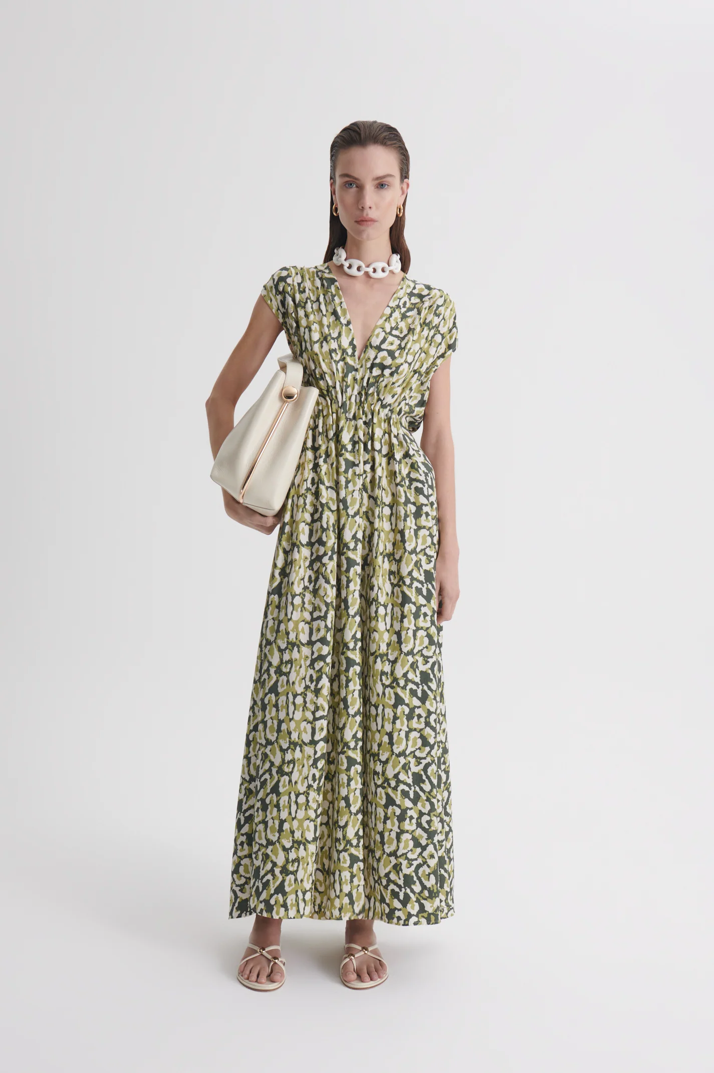 SILK JACQUARD ANIMAL PRINT DRESS - Image 3