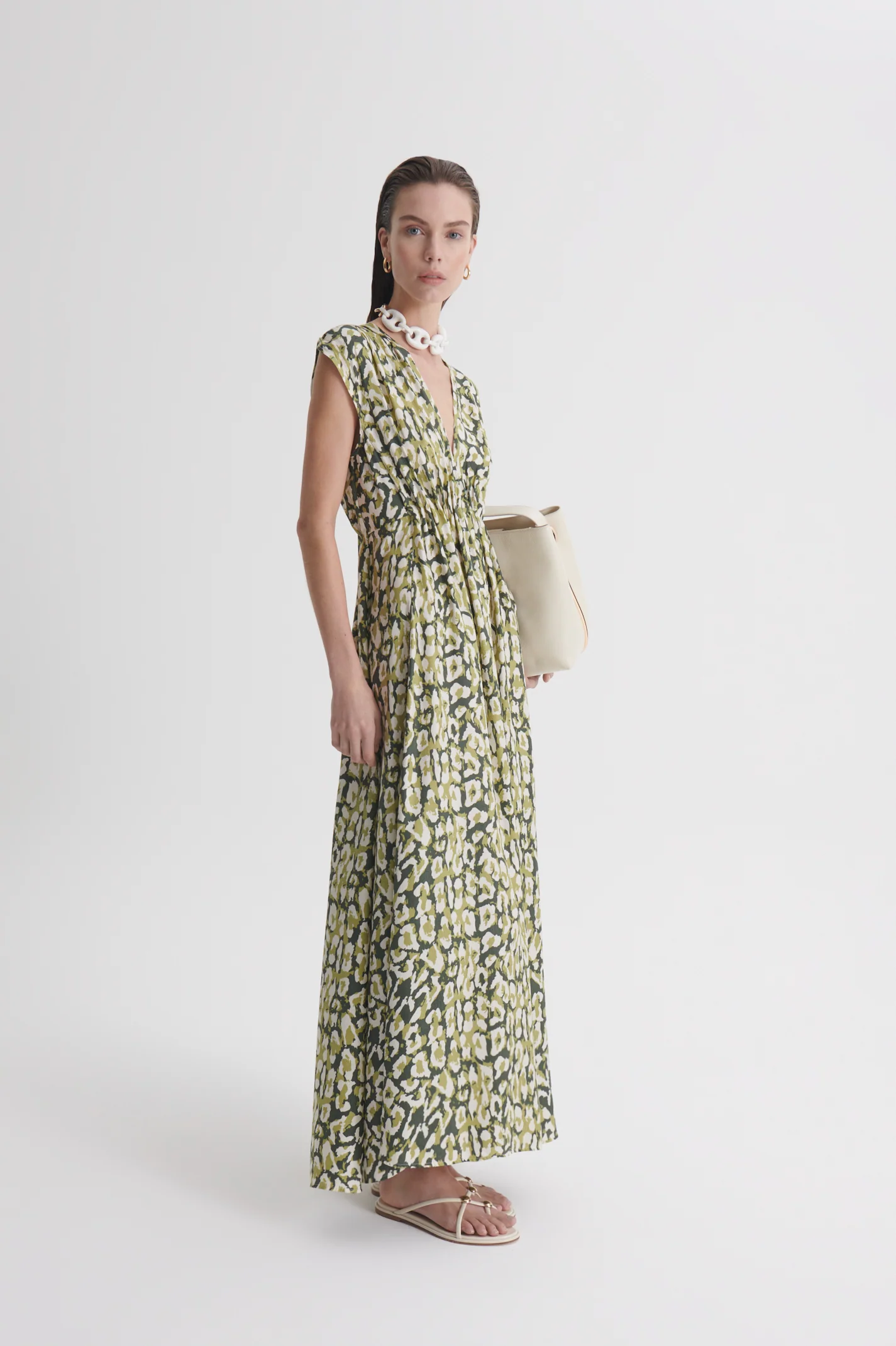 SILK JACQUARD ANIMAL PRINT DRESS - Image 4