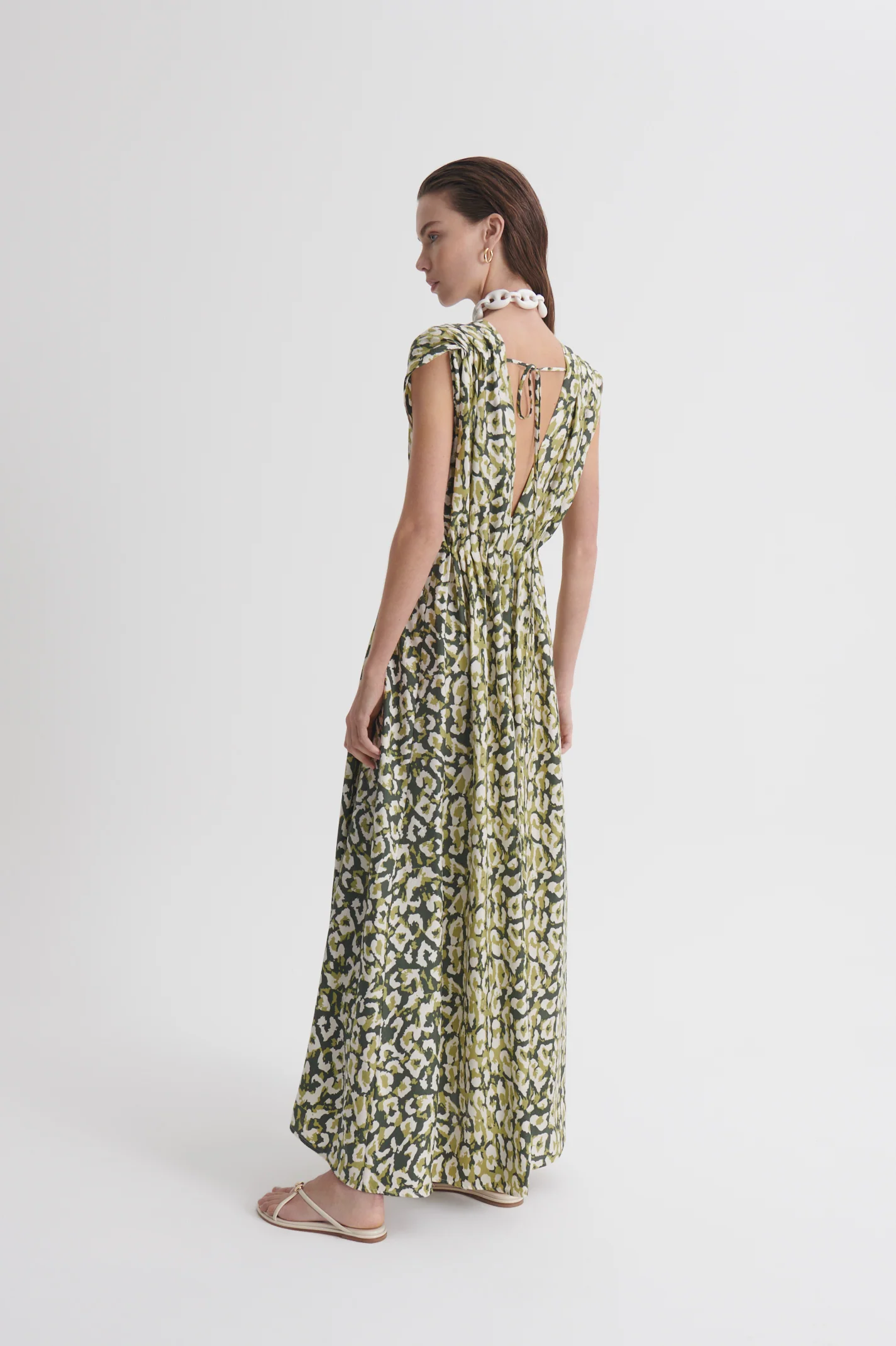 SILK JACQUARD ANIMAL PRINT DRESS - Image 5