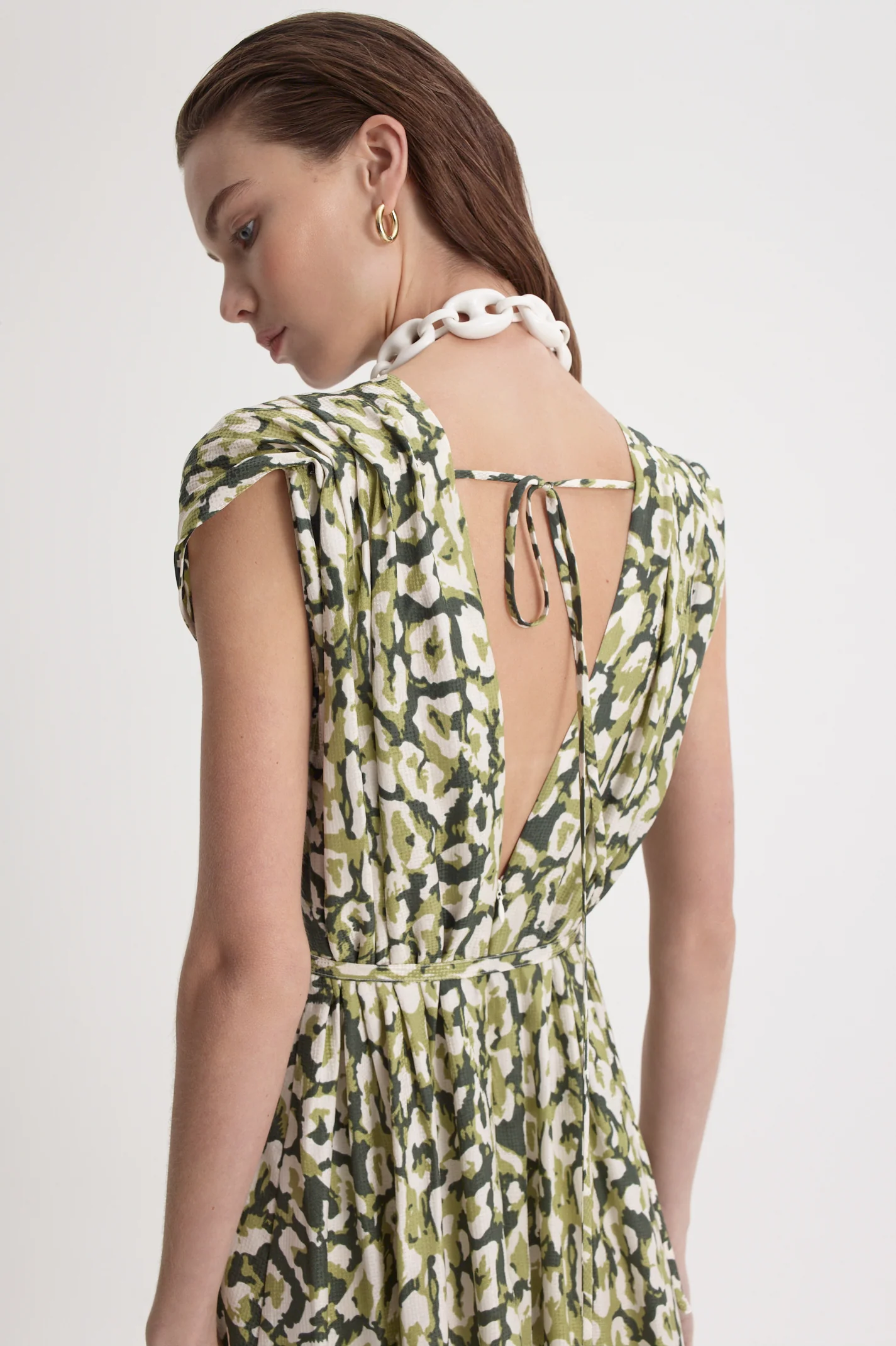 SILK JACQUARD ANIMAL PRINT DRESS - Image 7