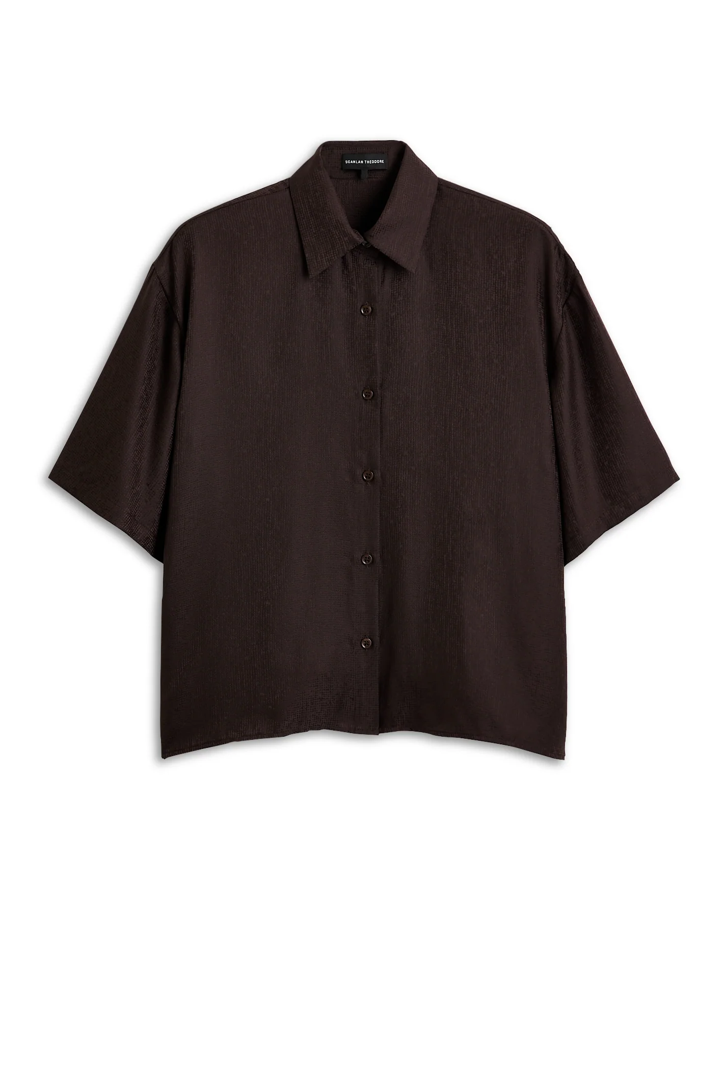 SILK JACQUARD CROP SHIRT